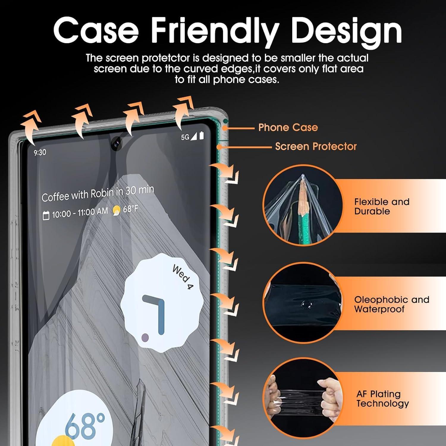 Paquete de 3 Protectores de Pantalla TPU DYNASCO para Google Pixel 6A