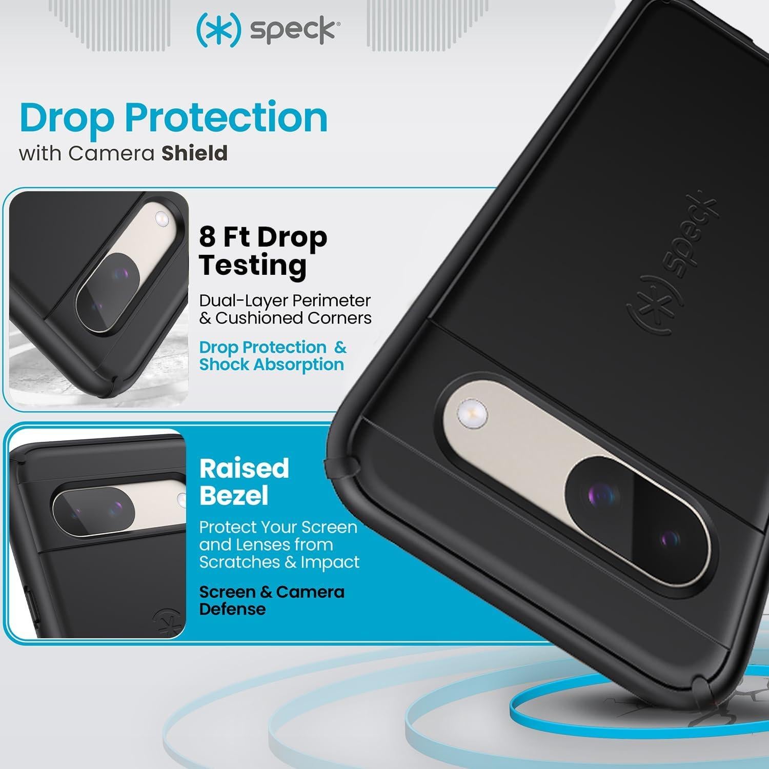 Funda Speck Impacthero Google Pixel 8a Negra - Delgado y Protector