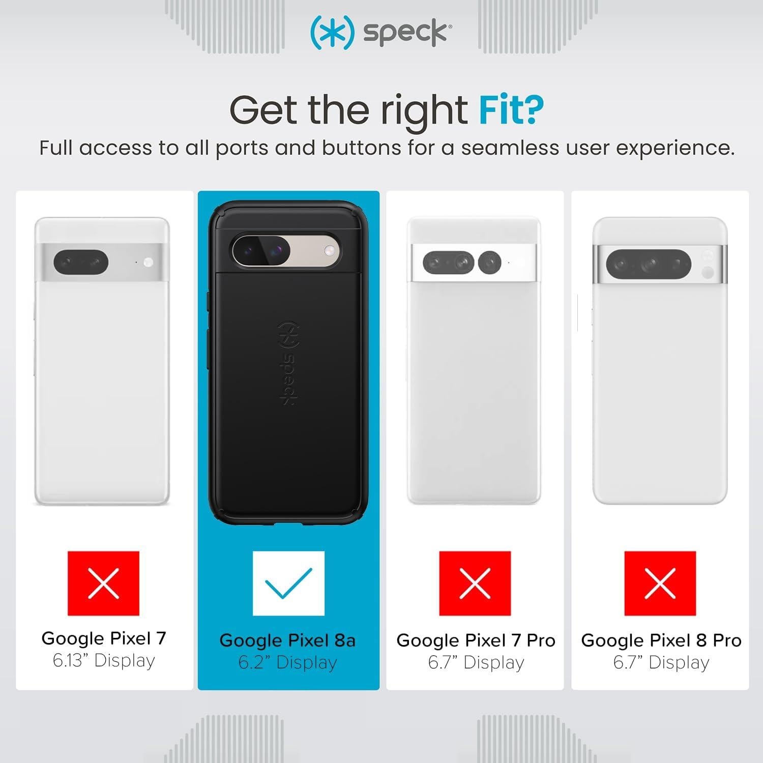 Funda Speck Impacthero Google Pixel 8a Negra - Delgado y Protector