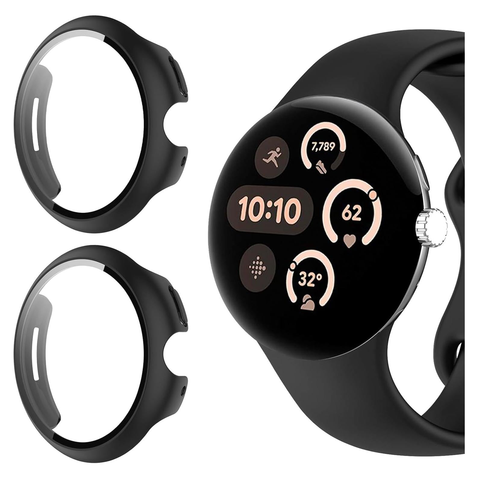 Paquete de 2 Carcasas Duras PC con Protector Vidrio para Pixel Watch 3 41mm