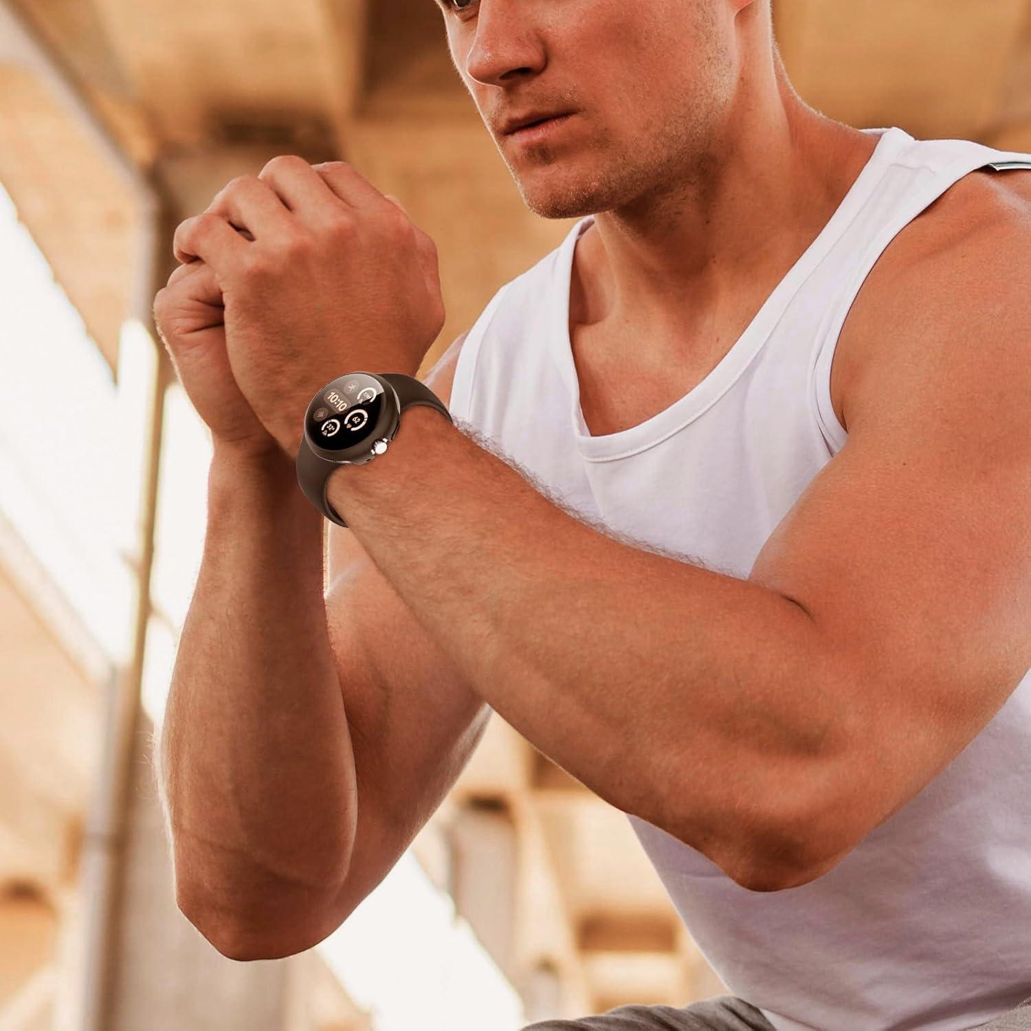 Paquete de 2 Carcasas Duras PC con Protector Vidrio para Pixel Watch 3 41mm