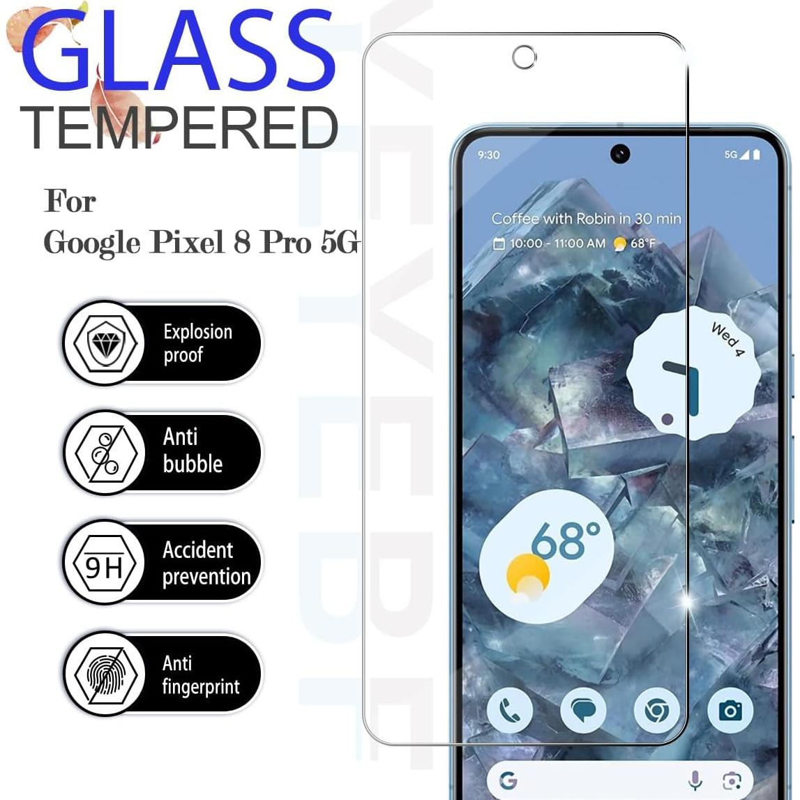Protector de Pantalla Vidrio Templado 9H Google Pixel 8 Pro - 2 Piezas