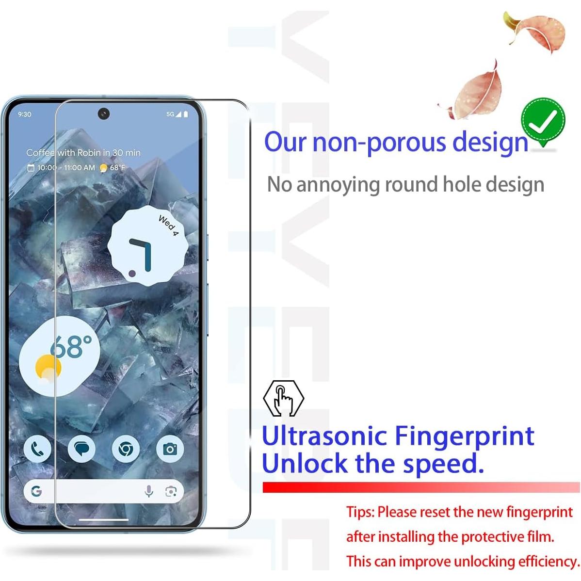 Protector de Pantalla Vidrio Templado 9H Google Pixel 8 Pro - 2 Piezas