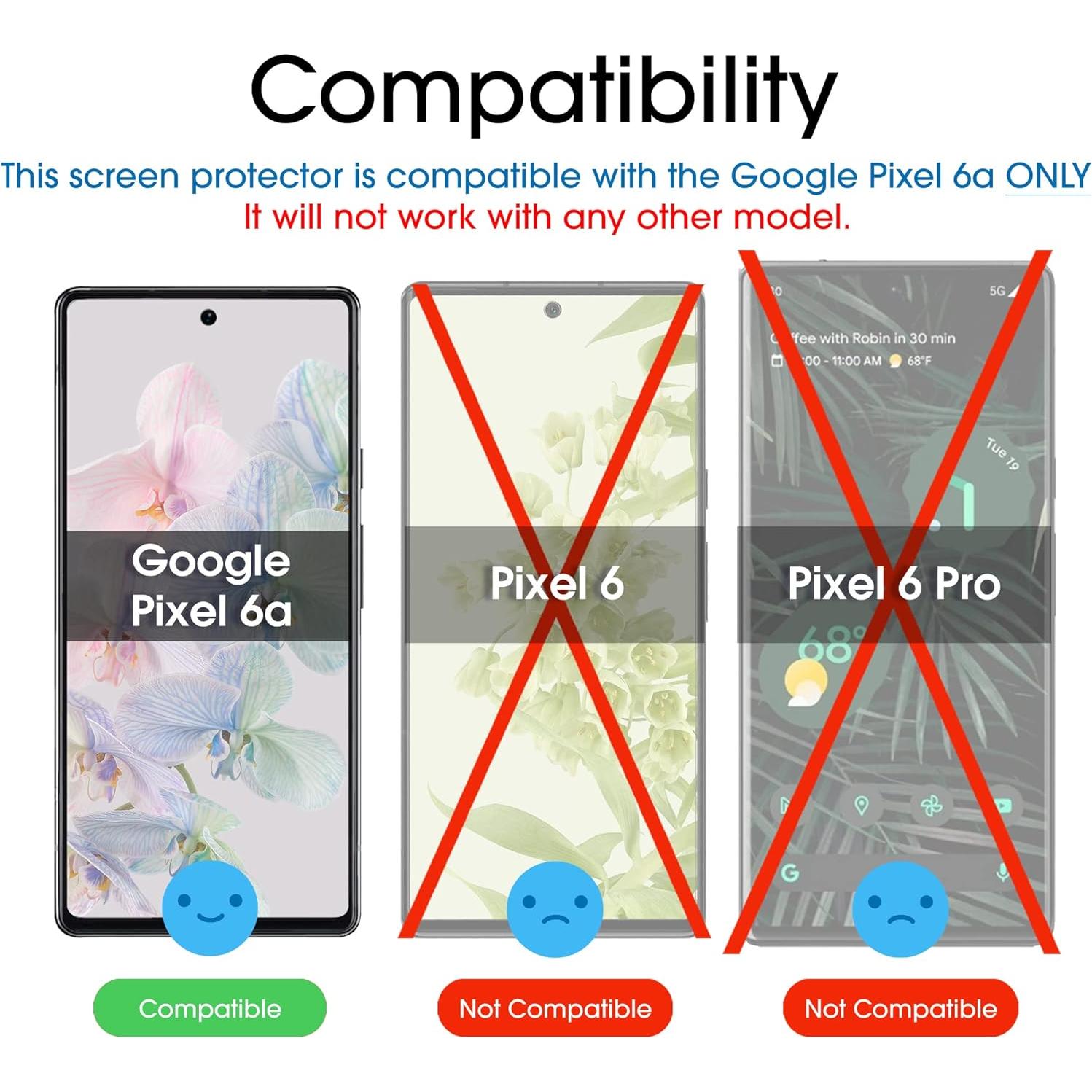 Protector de Pantalla amFilm para Google Pixel 6A - Vidrio Templado HD