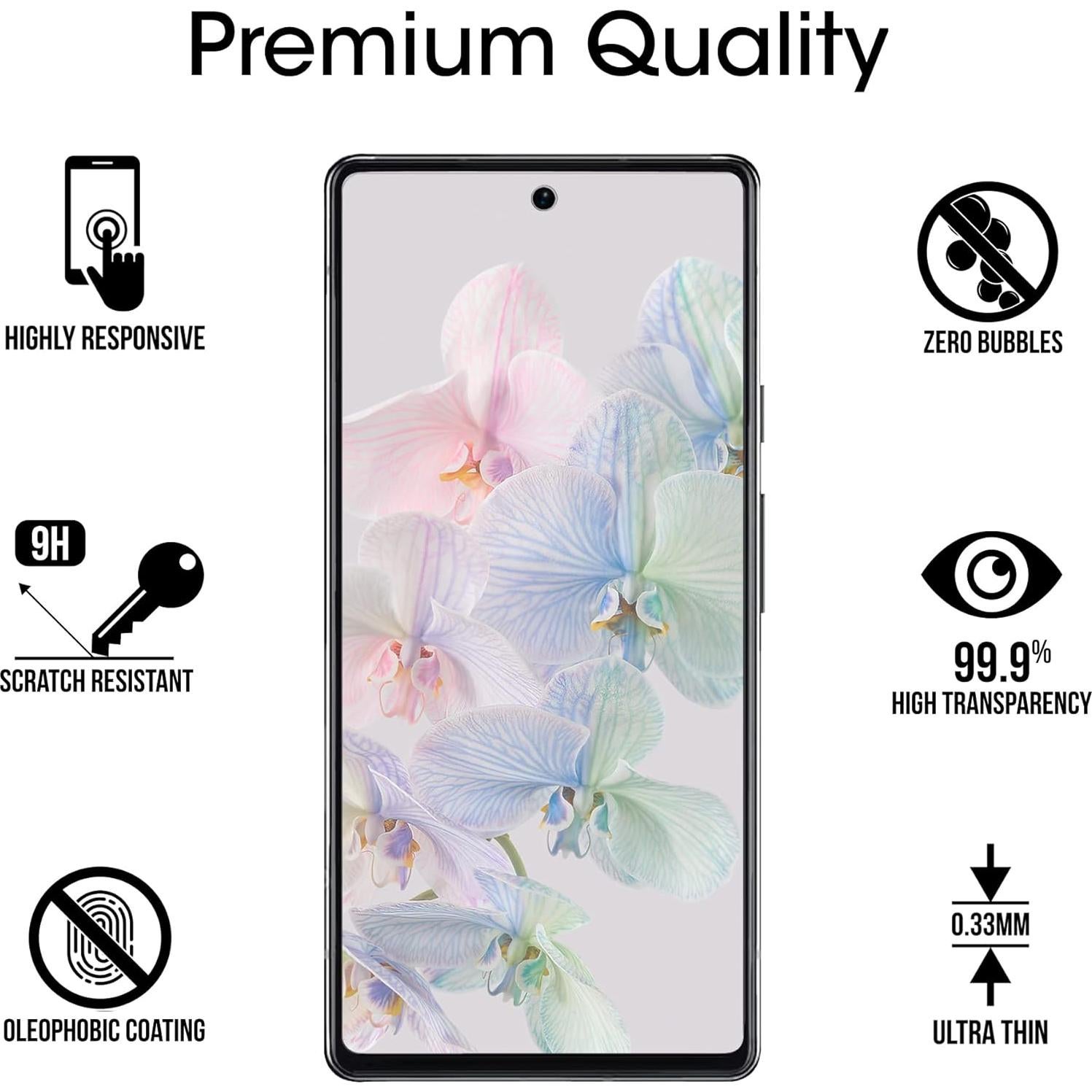 Protector de Pantalla amFilm para Google Pixel 6A - Vidrio Templado HD