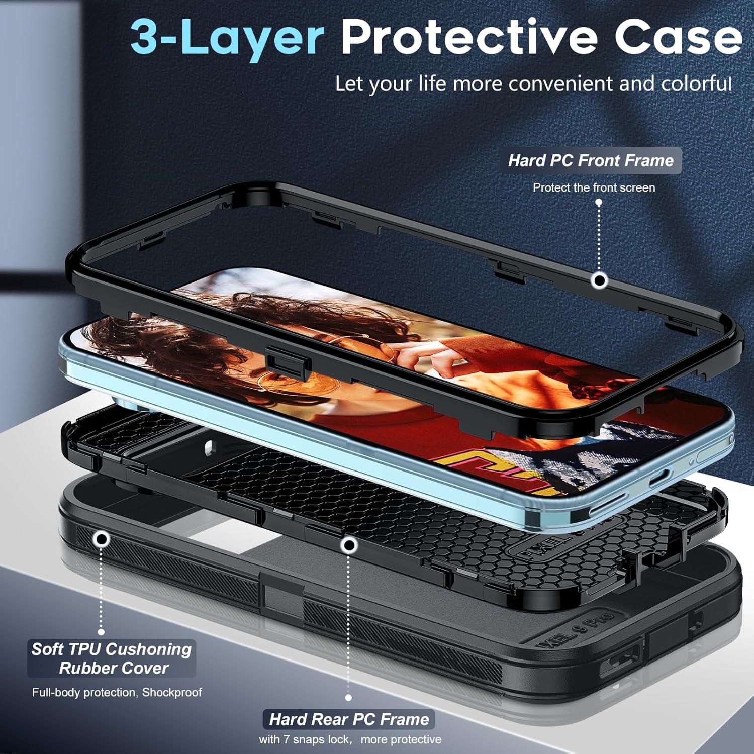 Funda Antichoque LeYi para Google Pixel 9 Pro XL - Negro