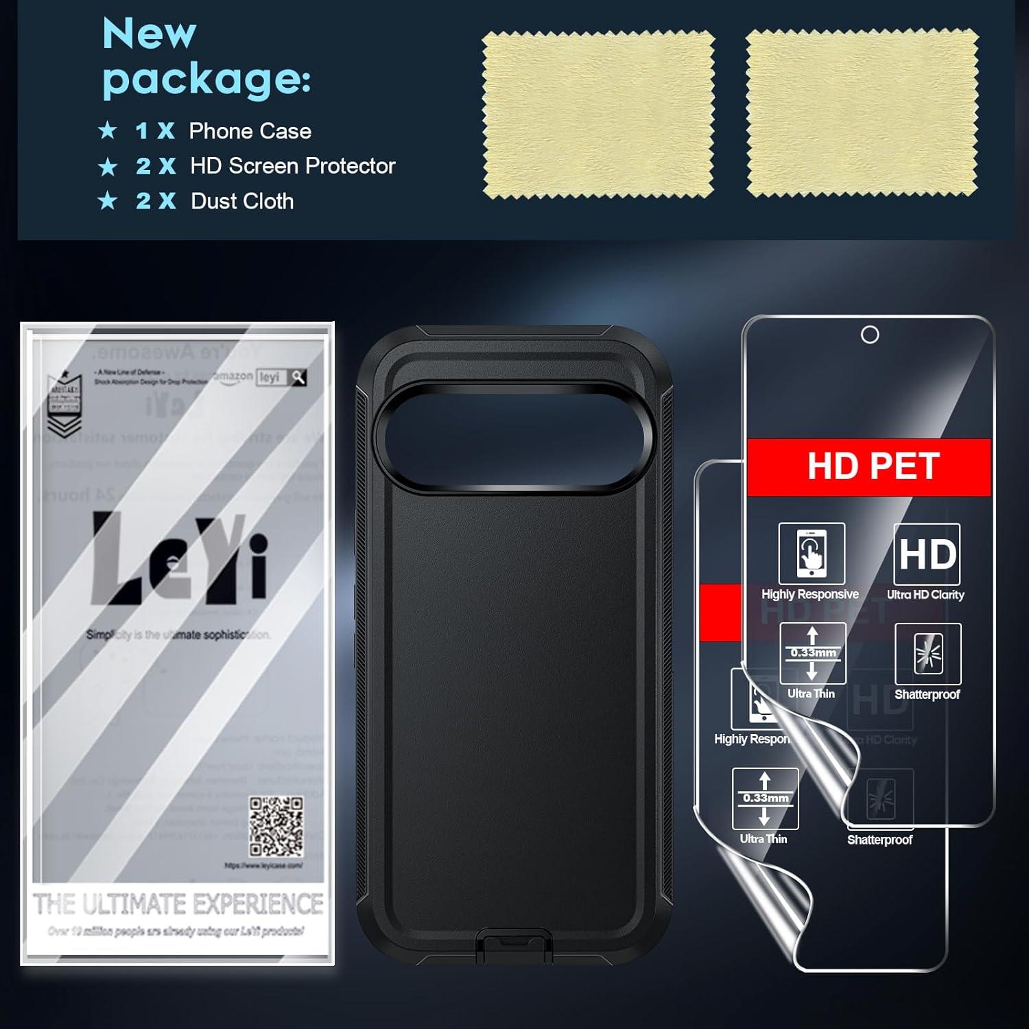 Funda Antichoque LeYi para Google Pixel 9 Pro XL - Negro