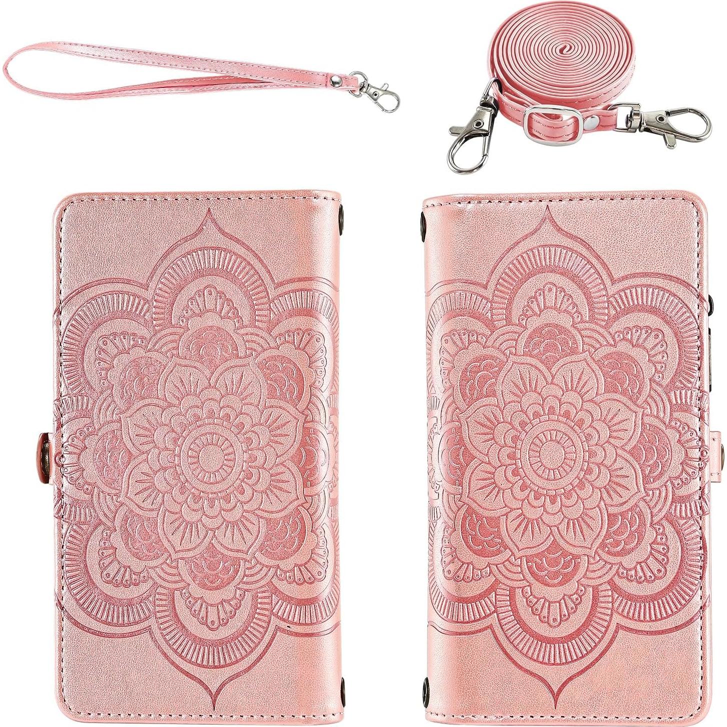 Funda Asuwish Cartera para Google Pixel 7A 5G Oro Rosa