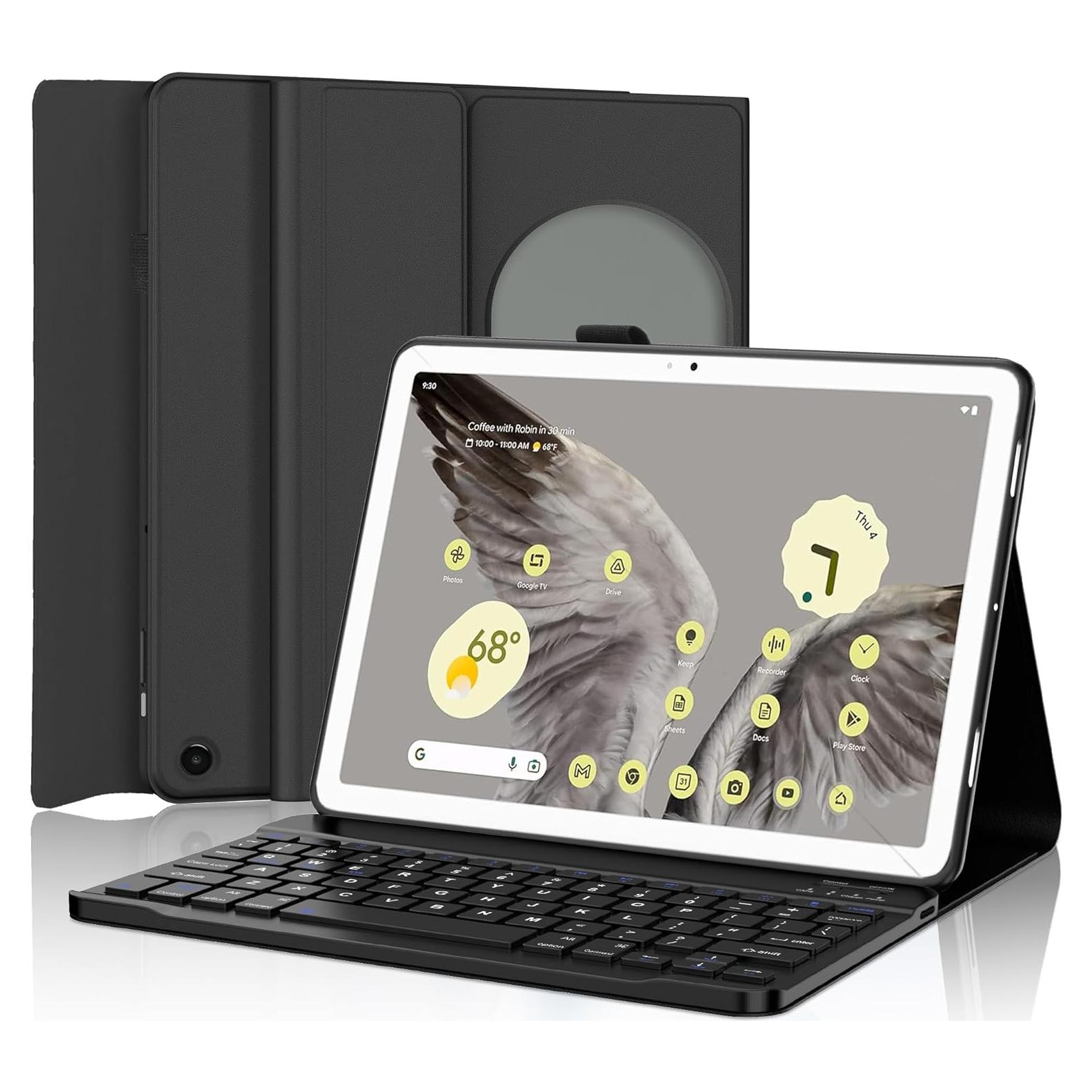 Pixel Tablet Keyboard Case 11 Inch 2023/2024, Rechargeable Detachable Bluetooth Keyboard, Smart Folio Cover with Stylus Pen Holder, Google Pixel Tablet Case with Stand Support Charging Speaker Dock