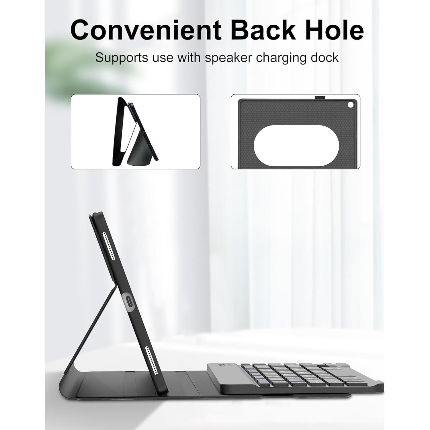 Pixel Tablet Keyboard Case 11 Inch 2023/2024, Rechargeable Detachable Bluetooth Keyboard, Smart Folio Cover with Stylus Pen Holder, Google Pixel Tablet Case with Stand Support Charging Speaker Dock