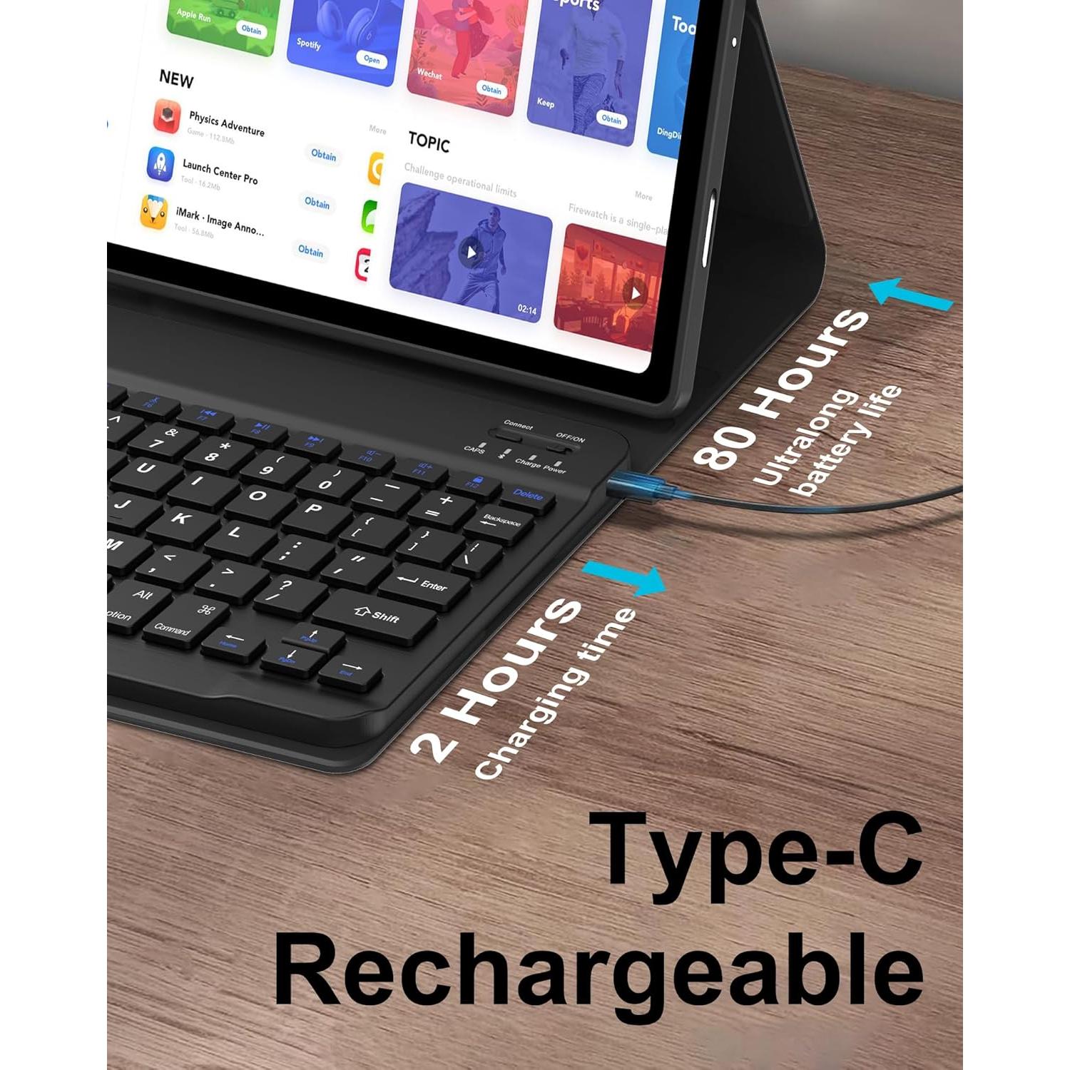 Pixel Tablet Keyboard Case 11 Inch 2023/2024, Rechargeable Detachable Bluetooth Keyboard, Smart Folio Cover with Stylus Pen Holder, Google Pixel Tablet Case with Stand Support Charging Speaker Dock