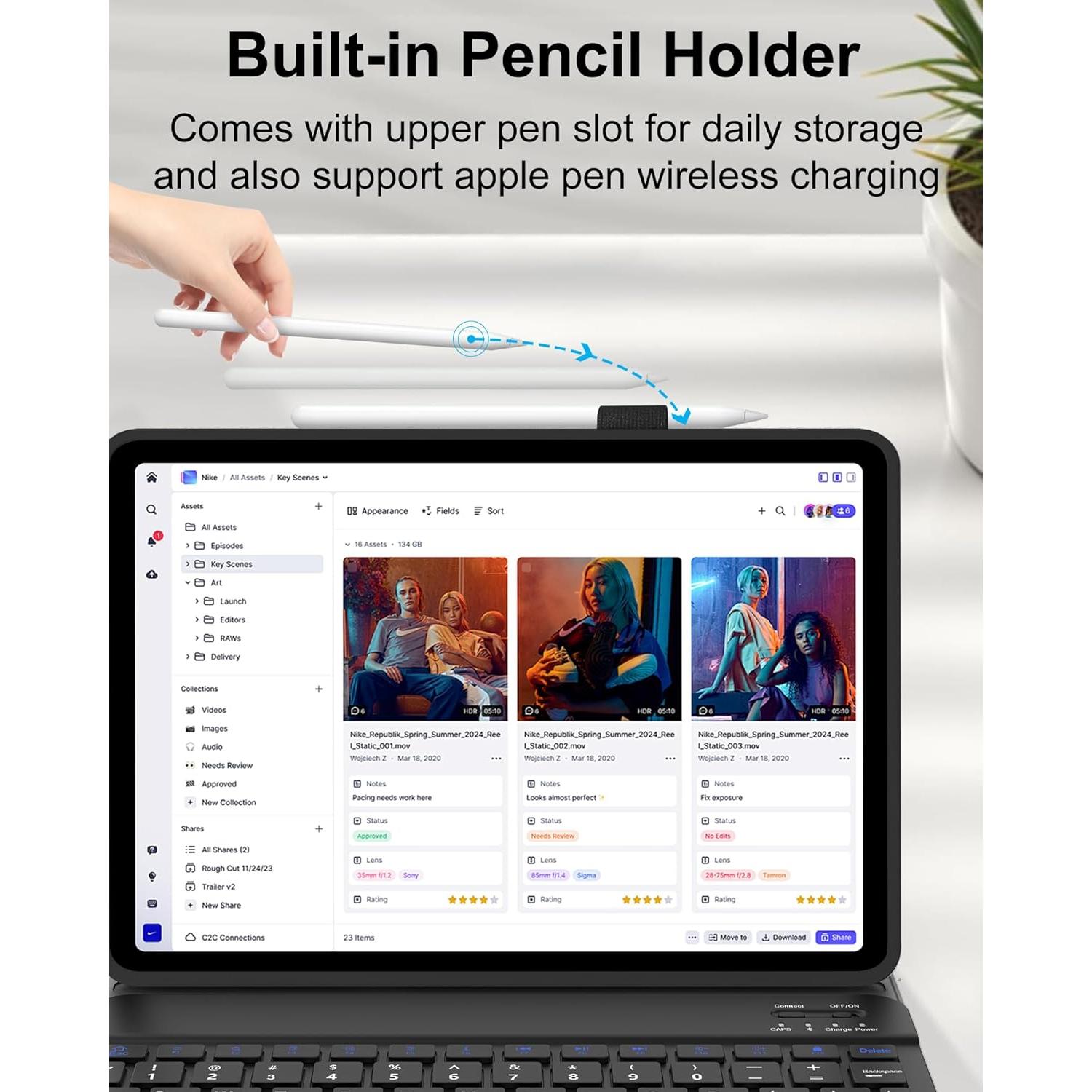 Pixel Tablet Keyboard Case 11 Inch 2023/2024, Rechargeable Detachable Bluetooth Keyboard, Smart Folio Cover with Stylus Pen Holder, Google Pixel Tablet Case with Stand Support Charging Speaker Dock
