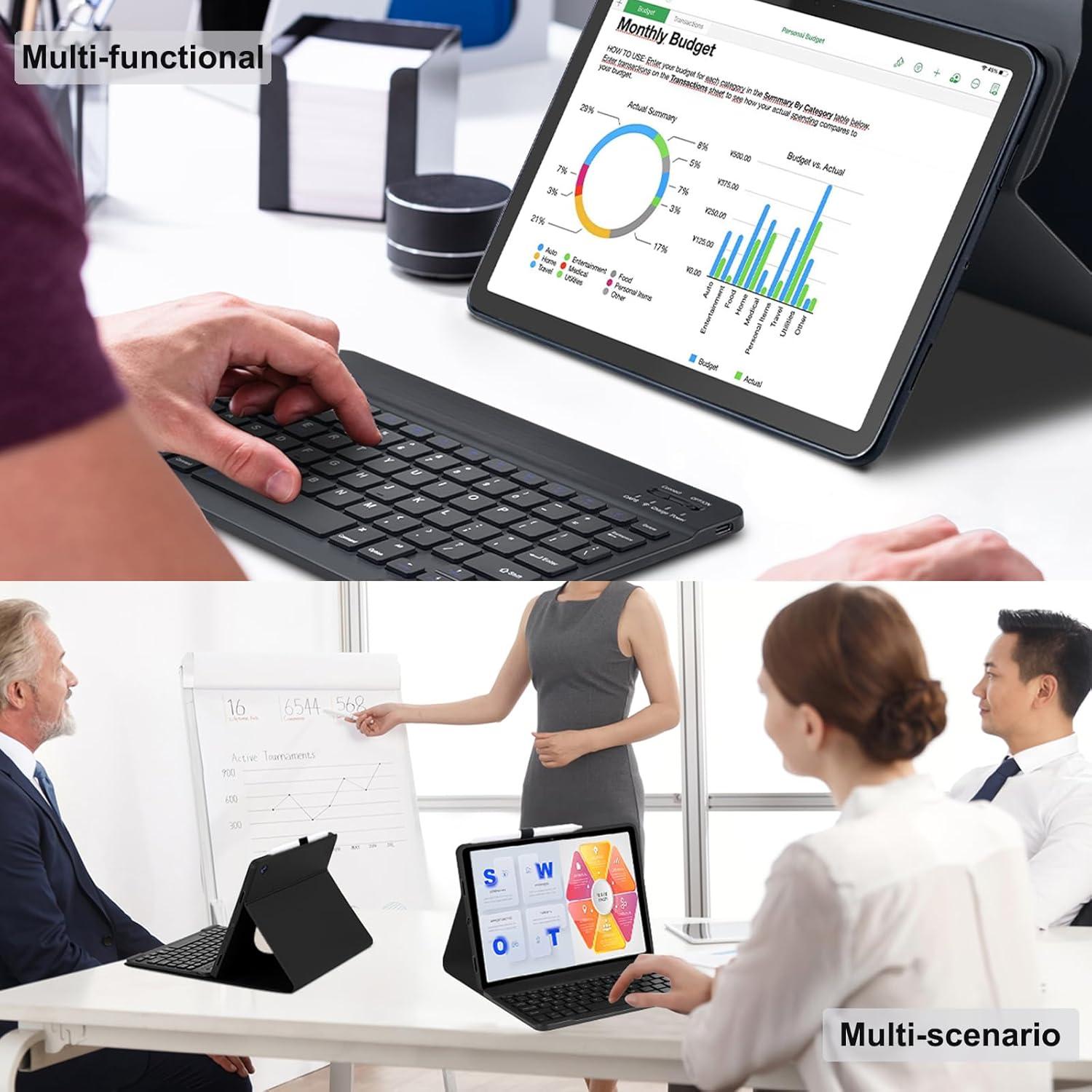 Pixel Tablet Keyboard Case 11 Inch 2023/2024, Rechargeable Detachable Bluetooth Keyboard, Smart Folio Cover with Stylus Pen Holder, Google Pixel Tablet Case with Stand Support Charging Speaker Dock