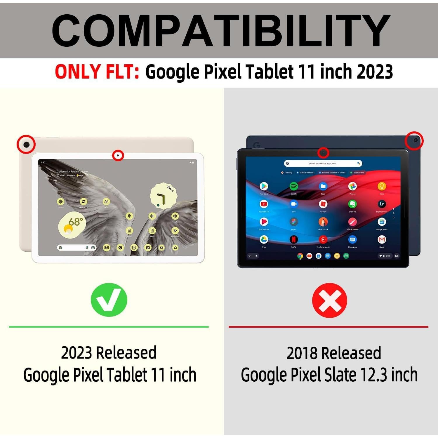 Pixel Tablet Keyboard Case 11 Inch 2023/2024, Rechargeable Detachable Bluetooth Keyboard, Smart Folio Cover with Stylus Pen Holder, Google Pixel Tablet Case with Stand Support Charging Speaker Dock