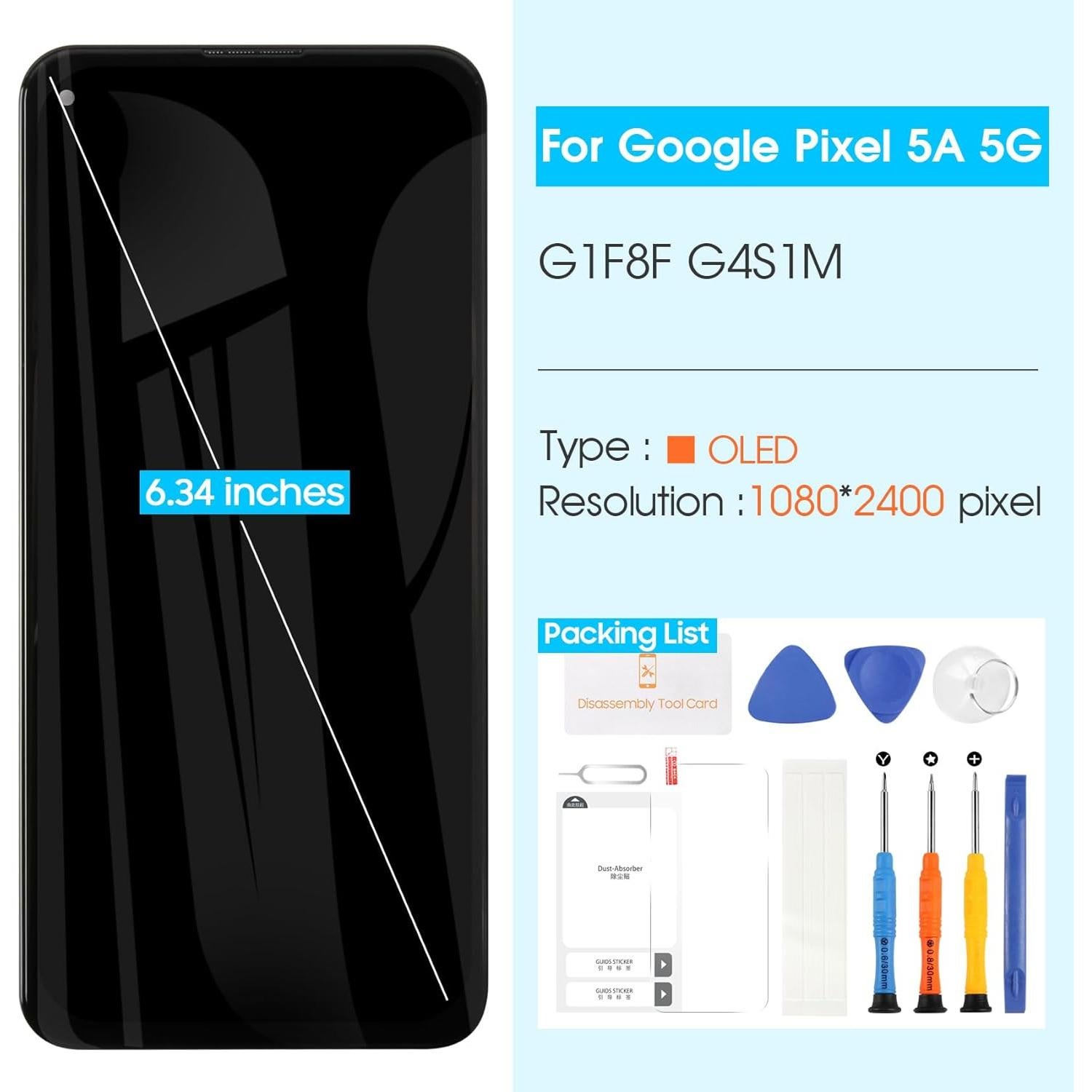 Reemplazo Pantalla LCD Google Pixel 5A 5G 16.1 cm con Herramientas