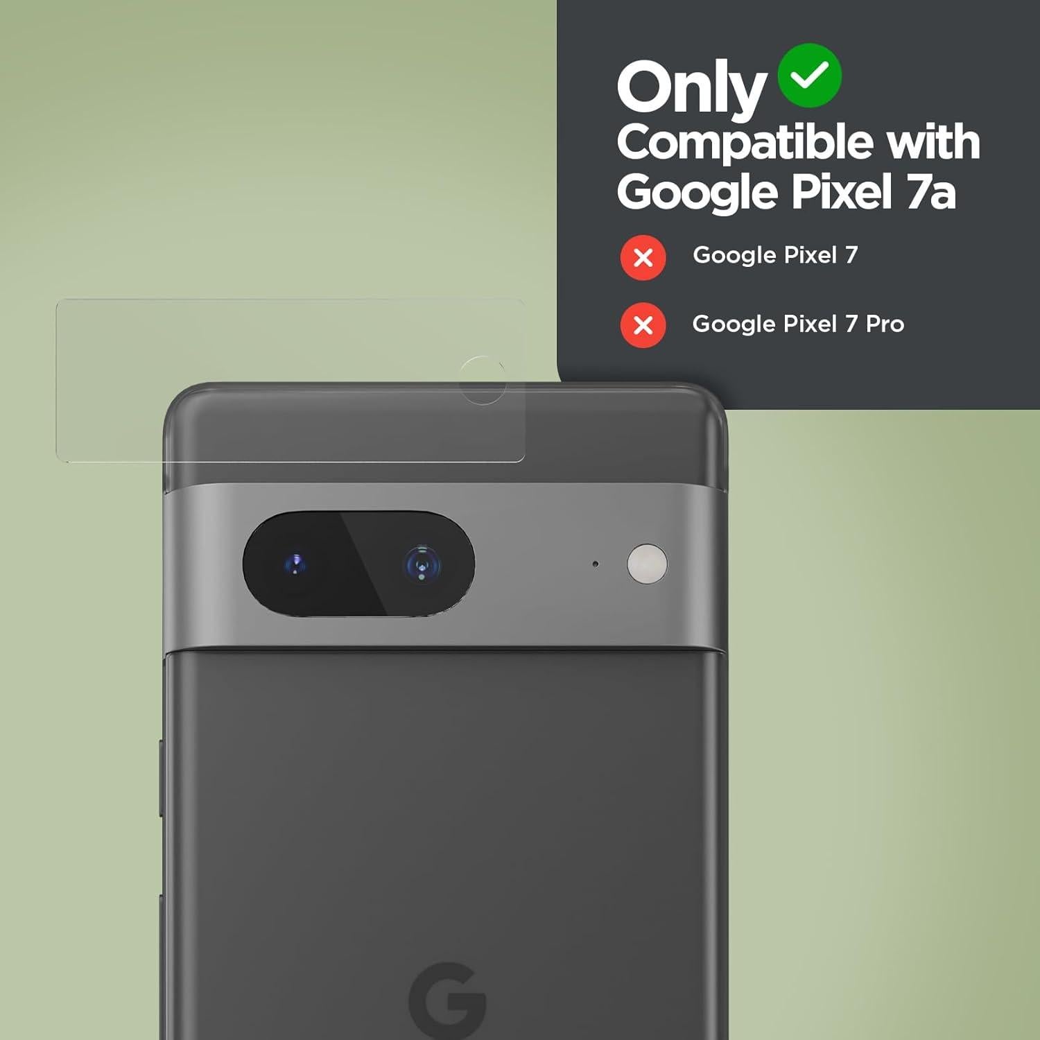 Case-Mate Google Pixel 7A Camera Lens Protector - Double Layer 9H Tempered Glass - Durable Anti-Scratch Tech & Anti-Shatter Materials - Ultra HD View w/Night Shooting & Case Friendly, Easy to Install