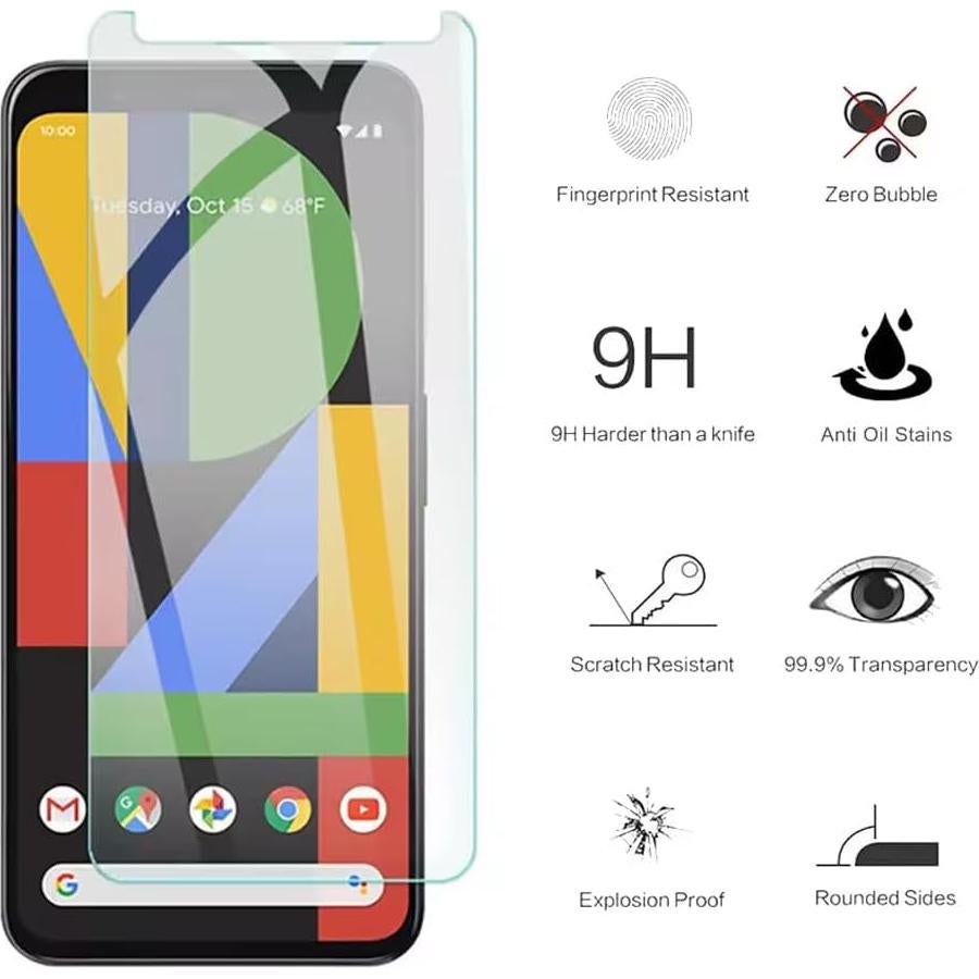 Protector de Pantalla Cristal Templado ENGFYADSY para Google Pixel 4XL