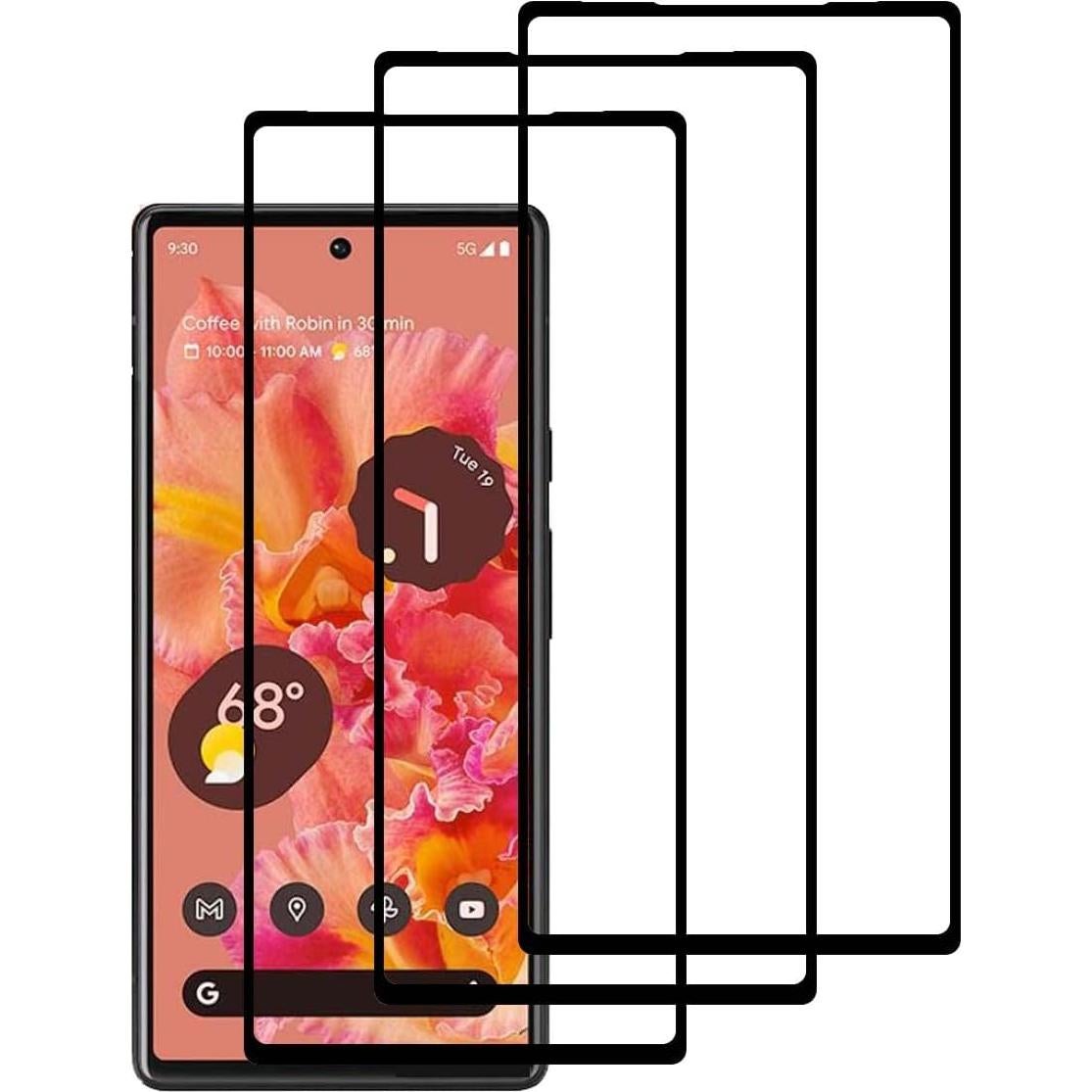 Protector de Pantalla Vidrio Templado UPONEW para Google Pixel 6 - Paquete de 3