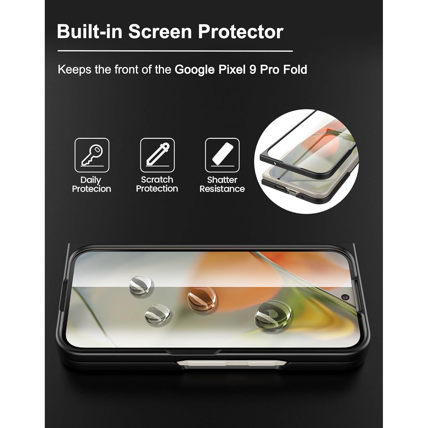 Funda Foluu para Google Pixel 9 Pro Fold 2024 con Protector