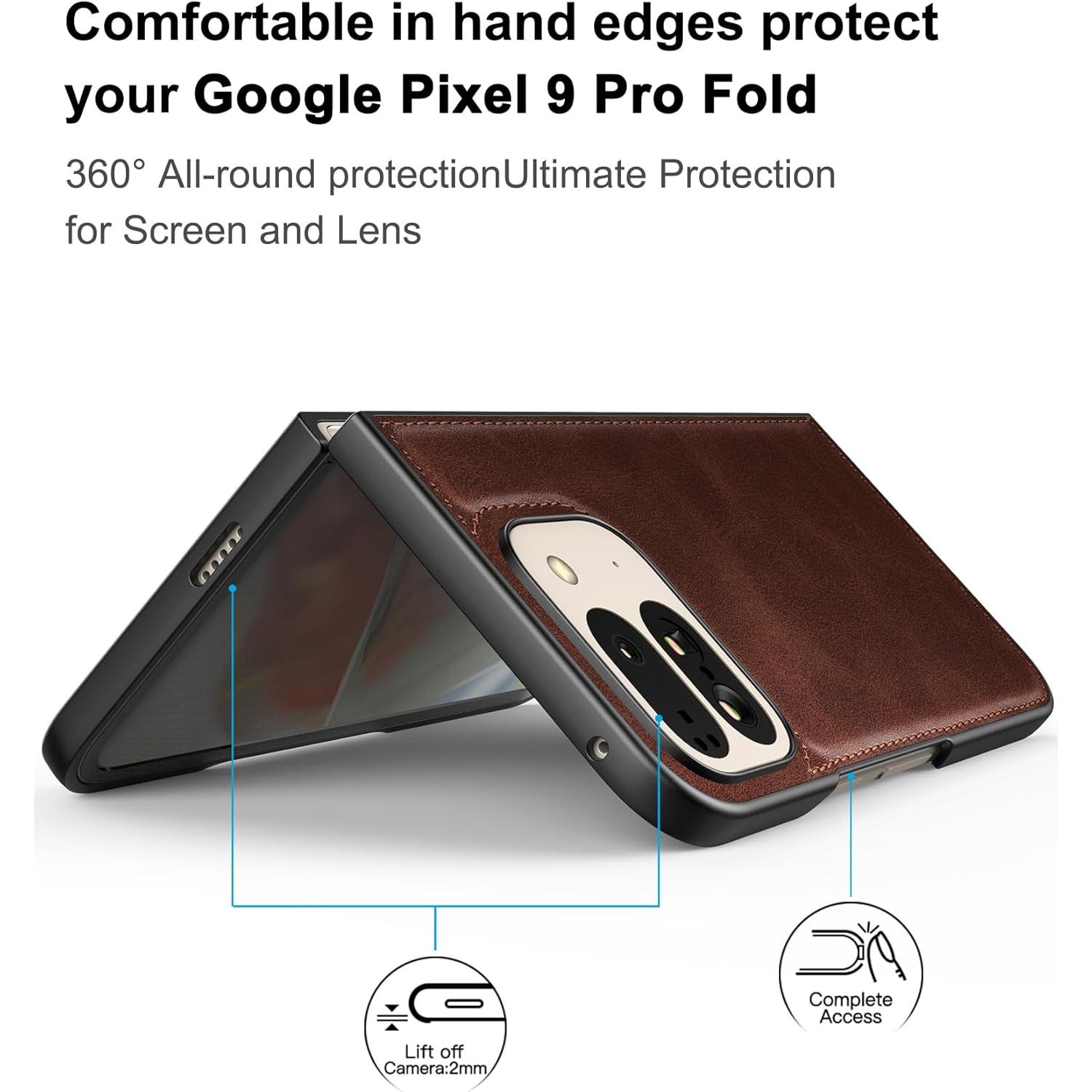 Funda Foluu para Google Pixel 9 Pro Fold 2024 con Protector