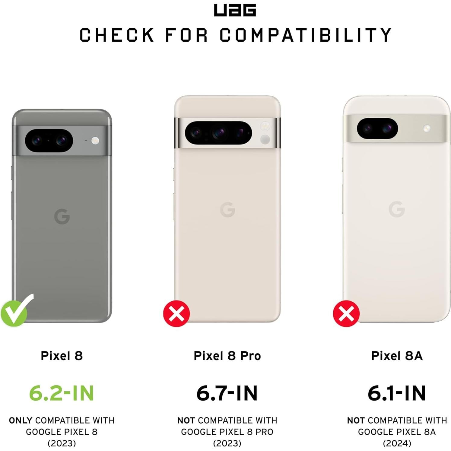 Protector de Pantalla UAG para Google Pixel 8 Vidrio Templado 9H