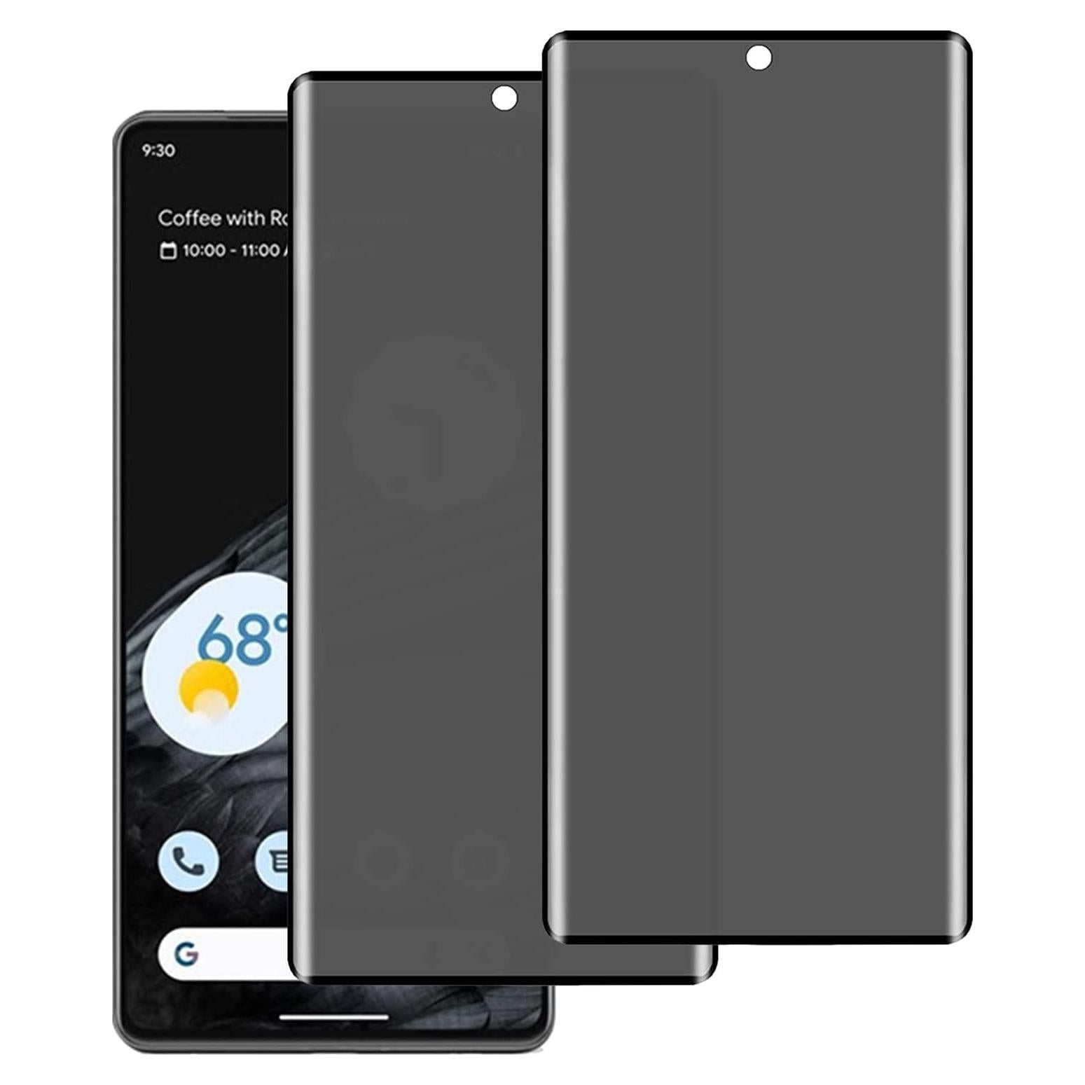 Paquete de 2 Cristales Templados Privacidad BWEDXEZ para Google Pixel 7 Pro 9H