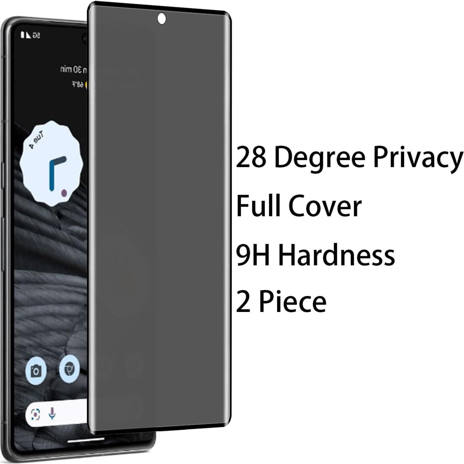 Paquete de 2 Cristales Templados Privacidad BWEDXEZ para Google Pixel 7 Pro 9H