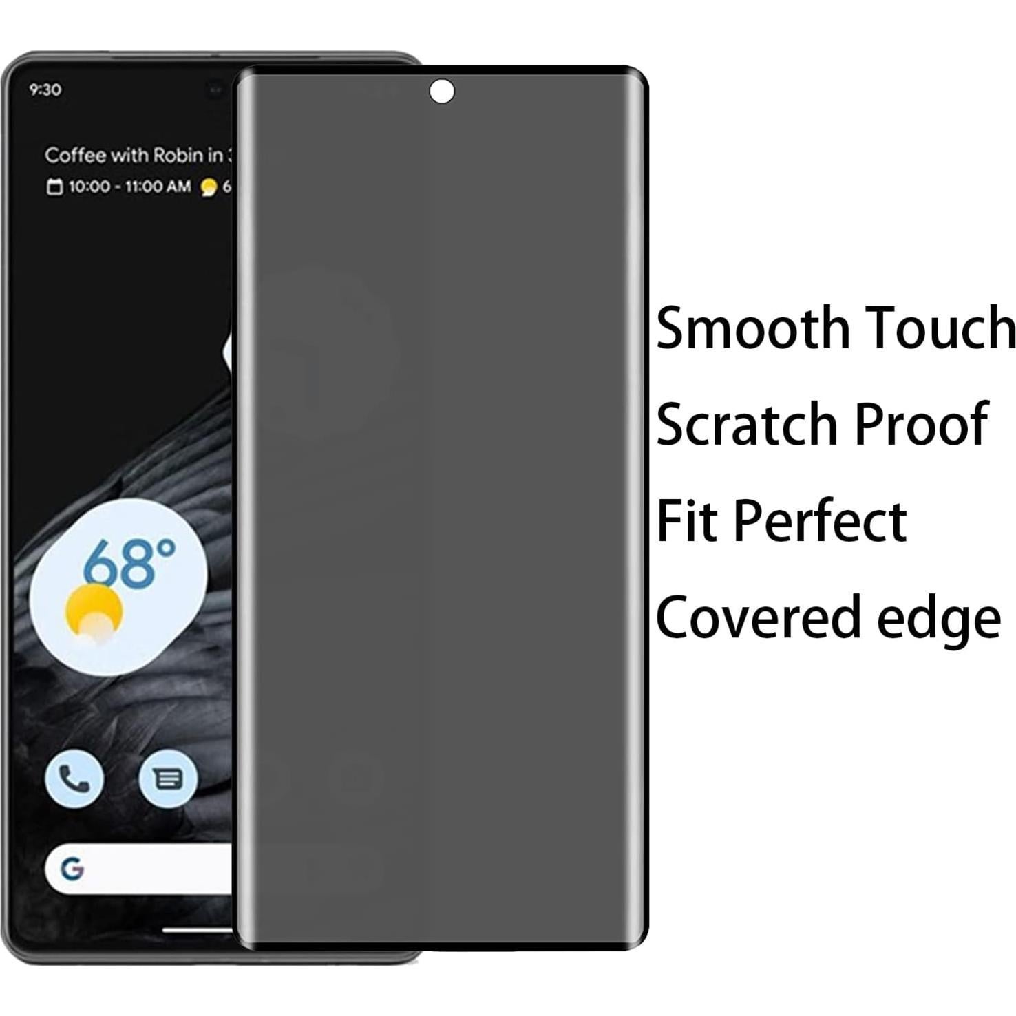 Paquete de 2 Cristales Templados Privacidad BWEDXEZ para Google Pixel 7 Pro 9H