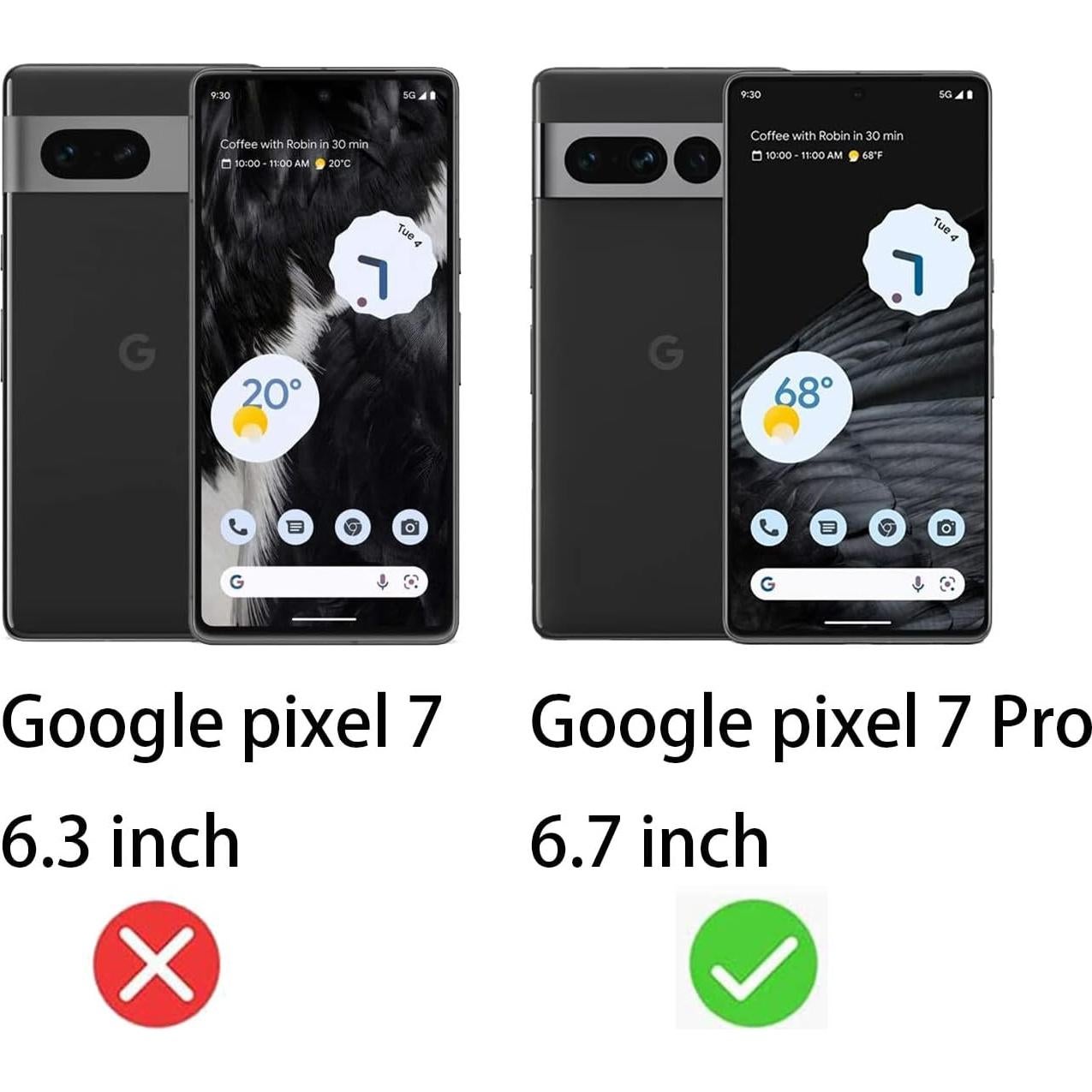 Paquete de 2 Cristales Templados Privacidad BWEDXEZ para Google Pixel 7 Pro 9H