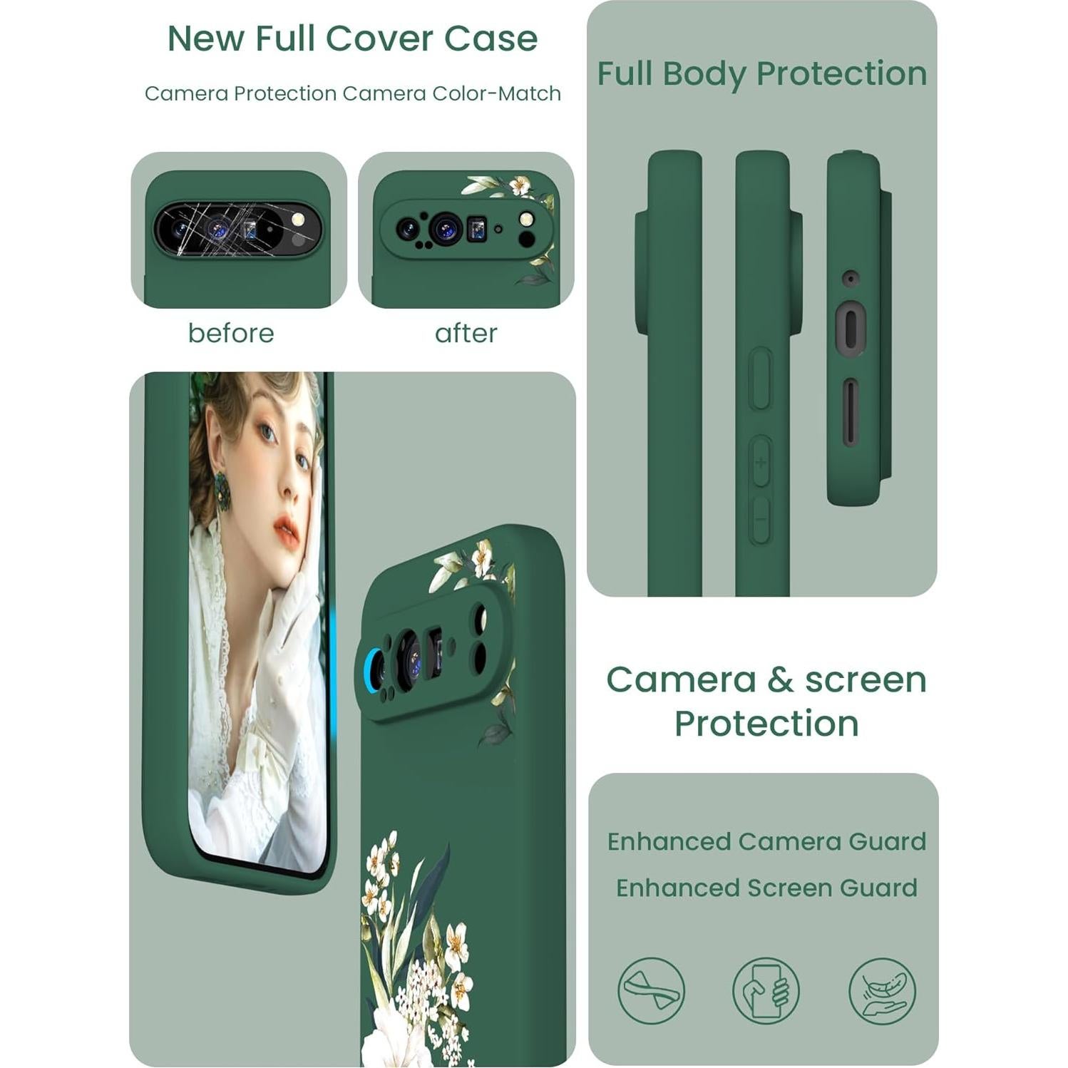 Funda Silicona Yucenx para Google Pixel 9 Pro + 2 Protectores