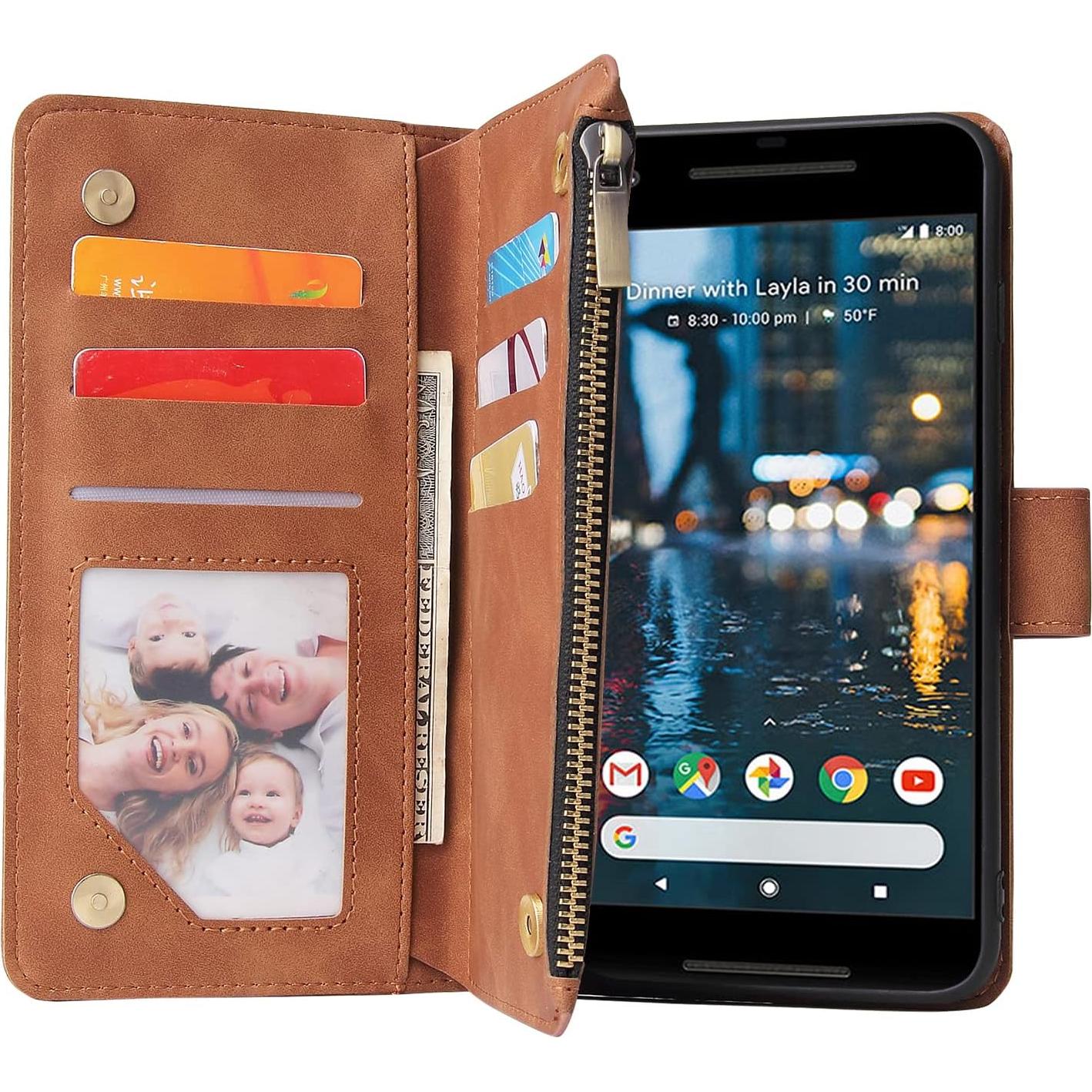 Funda de Cartera Asuwish para Google Pixel 2 con Protector