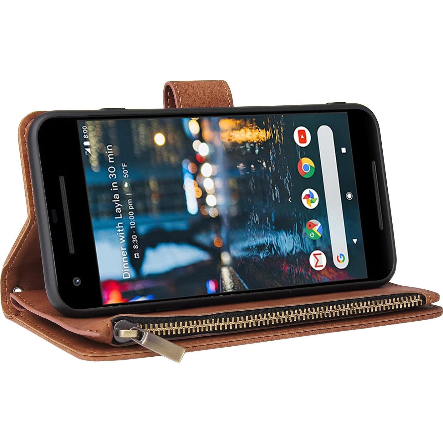 Funda de Cartera Asuwish para Google Pixel 2 con Protector