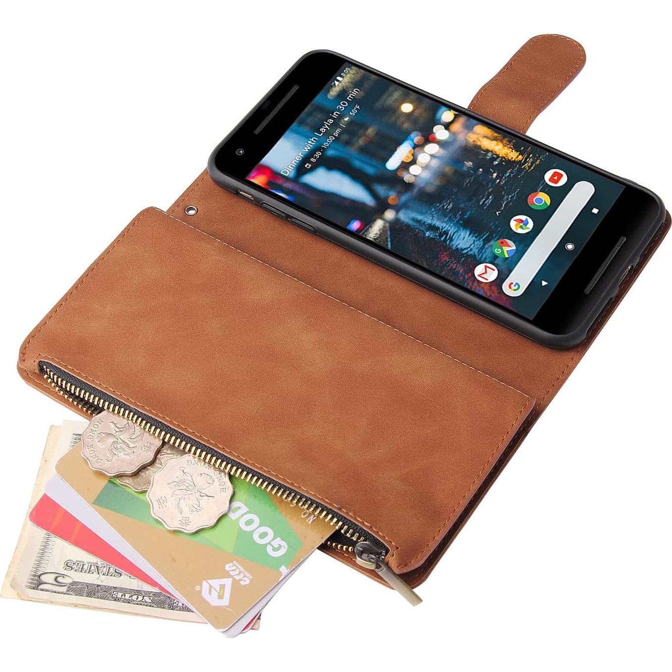 Funda de Cartera Asuwish para Google Pixel 2 con Protector