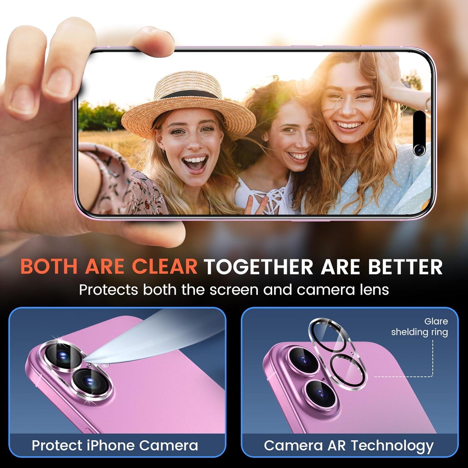 Protector de Pantalla Privada Fotbor para iPhone 16 6.1" 2Pack