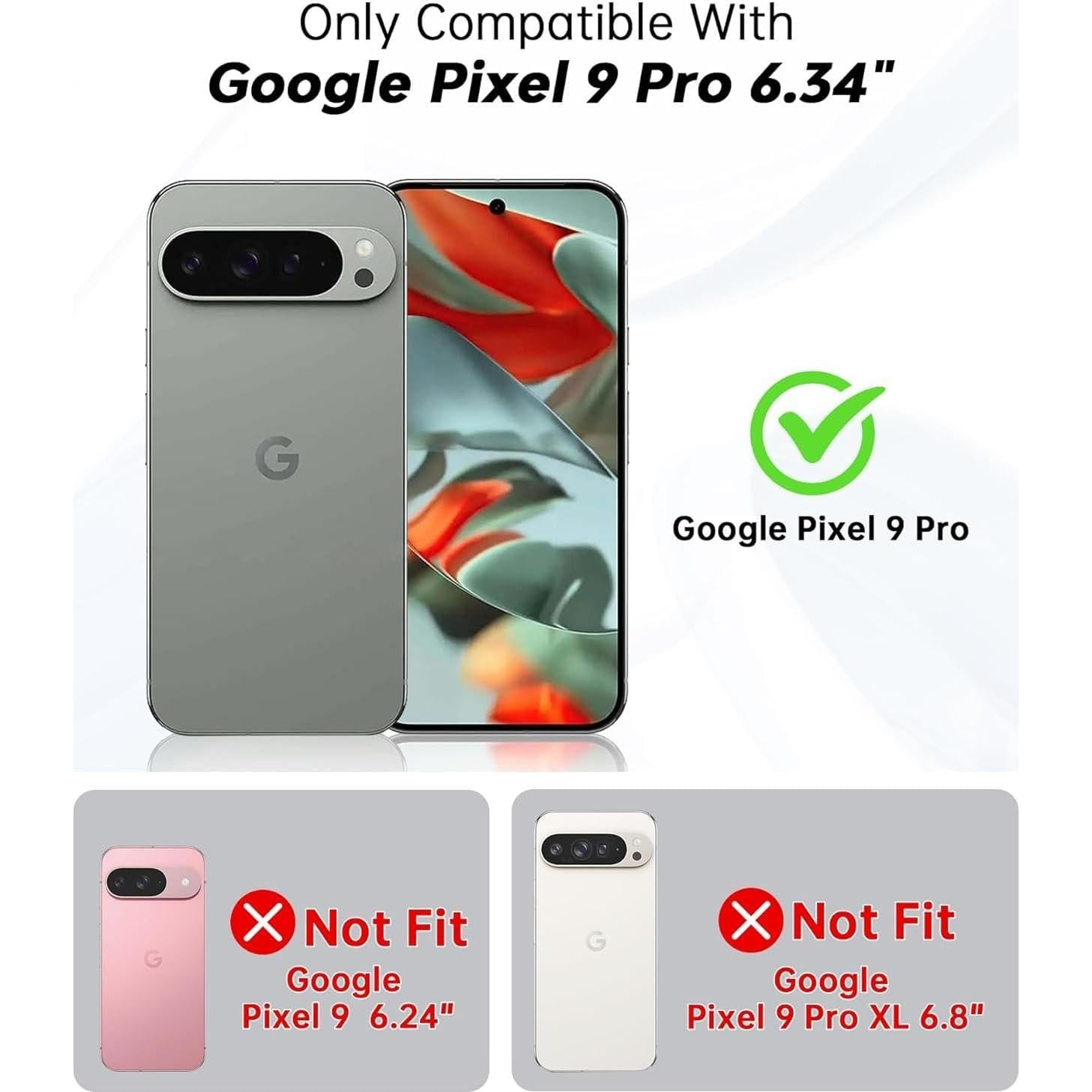 Funda LeYi para Google Pixel 9 Pro 6.3" Rosa Dorado 360°