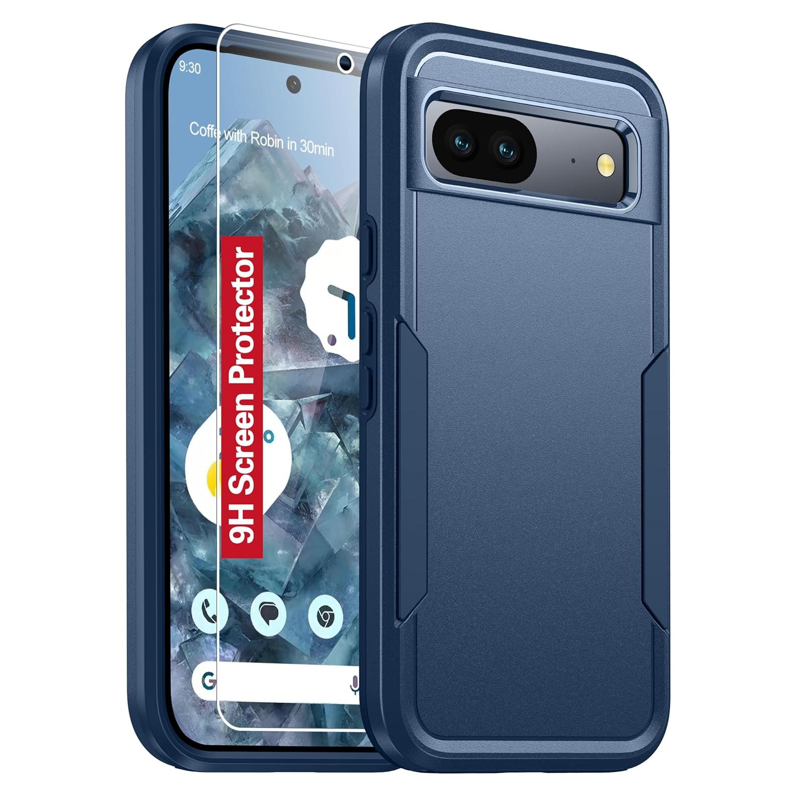 Funda Oterkin para Google Pixel 8a Doble Capa Resistente Azul