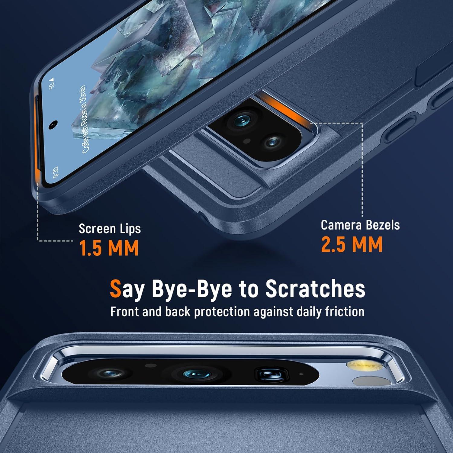 Funda Oterkin para Google Pixel 8a Doble Capa Resistente Azul