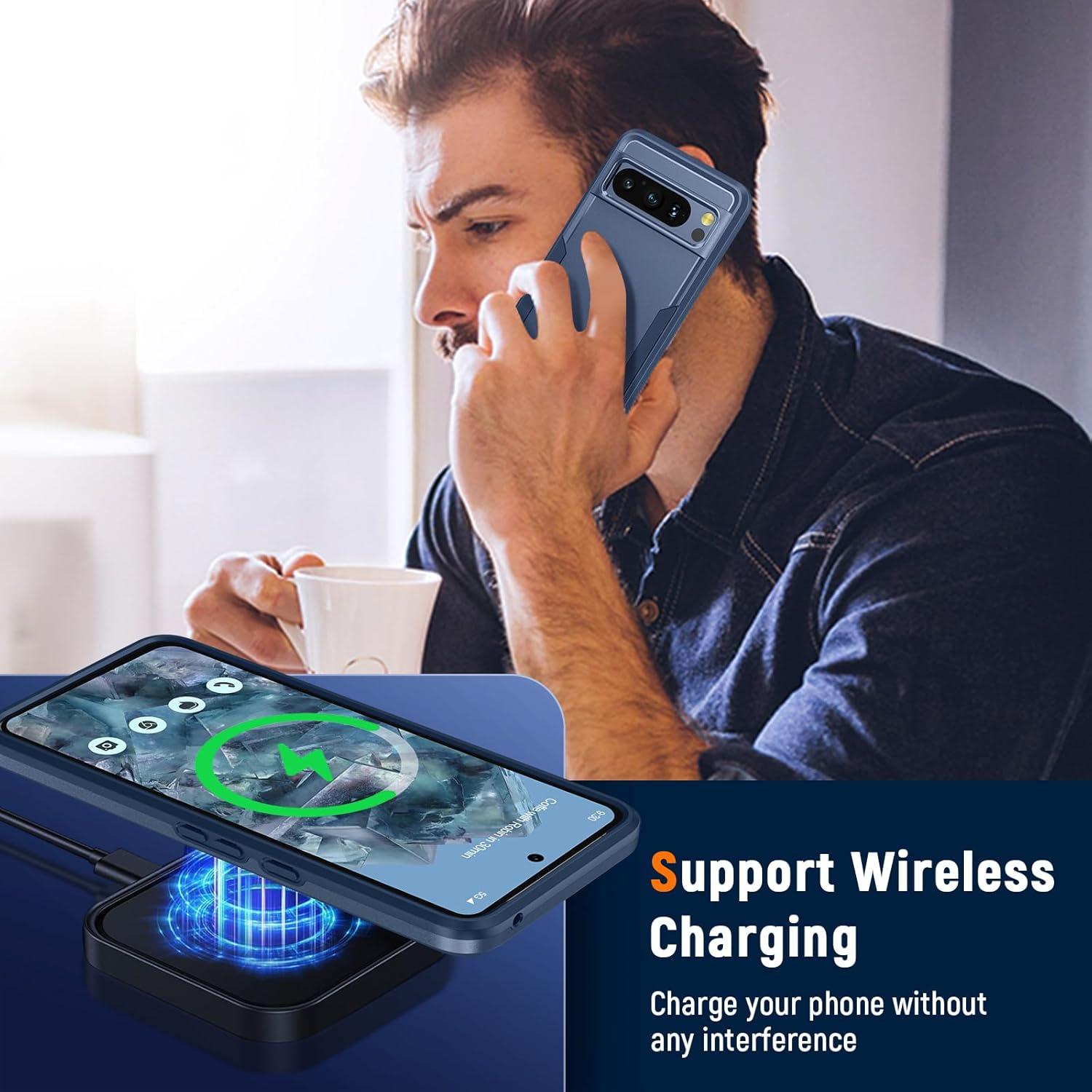 Funda Oterkin para Google Pixel 8a Doble Capa Resistente Azul