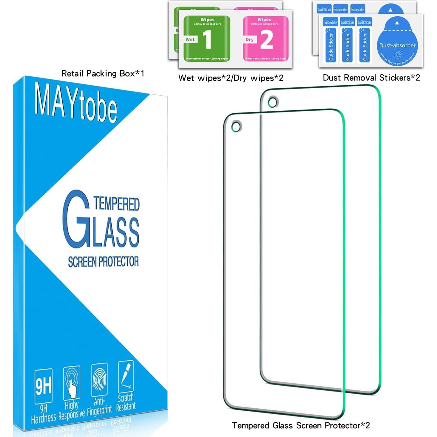 Protector de Pantalla Vidrio Templado MAYtobe para Google Pixel 5