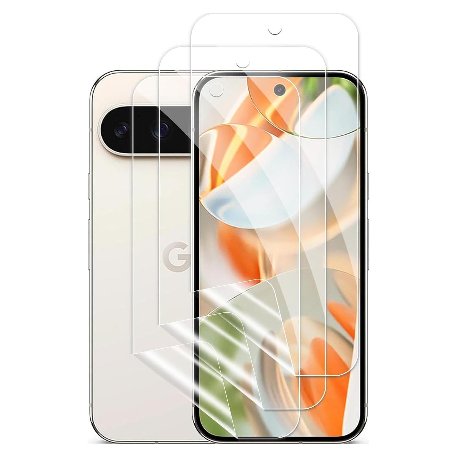 Paquete de 3 Protectores de Pantalla Hidrogel QWFORQW para Google Pixel 9/9 Pro