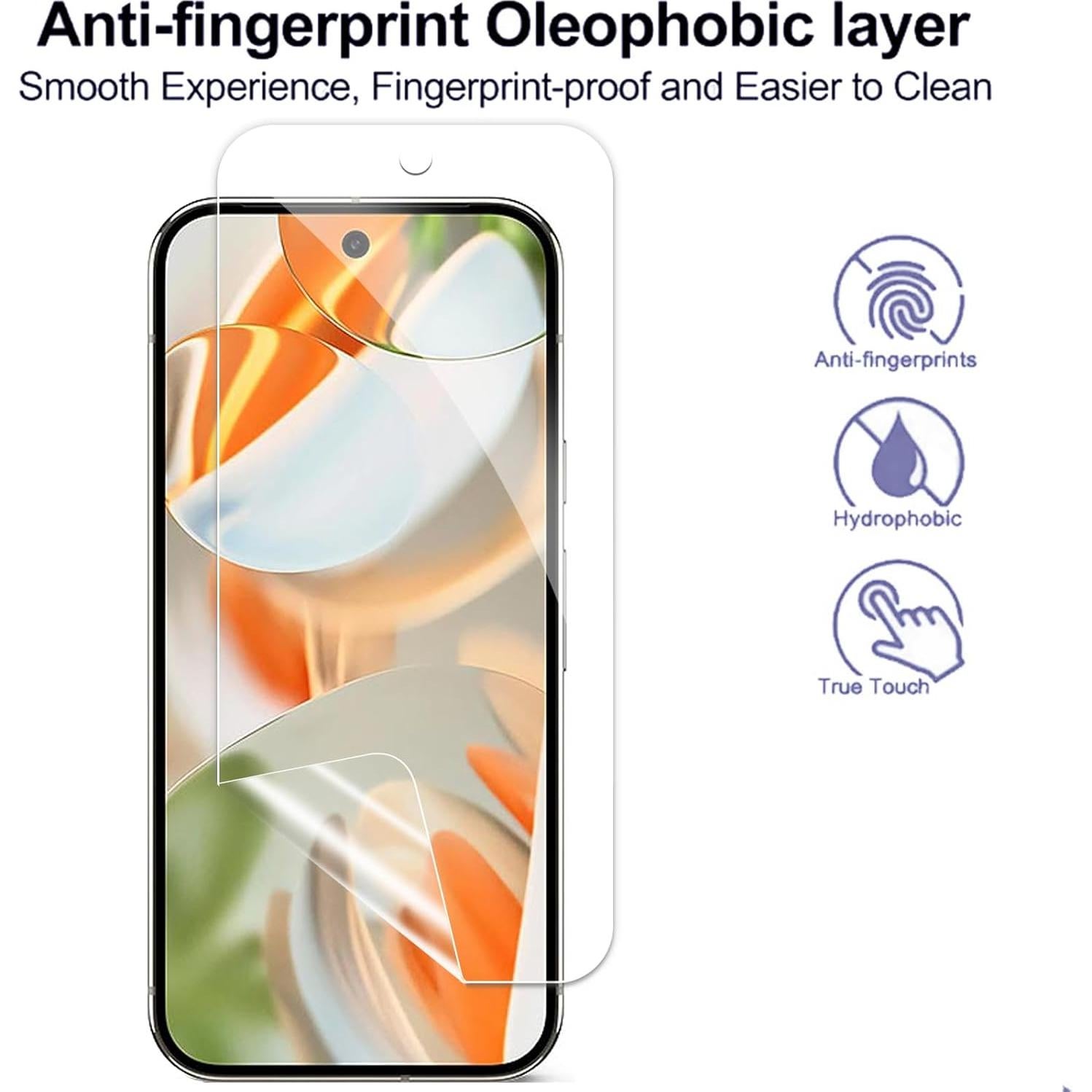 Paquete de 3 Protectores de Pantalla Hidrogel QWFORQW para Google Pixel 9/9 Pro