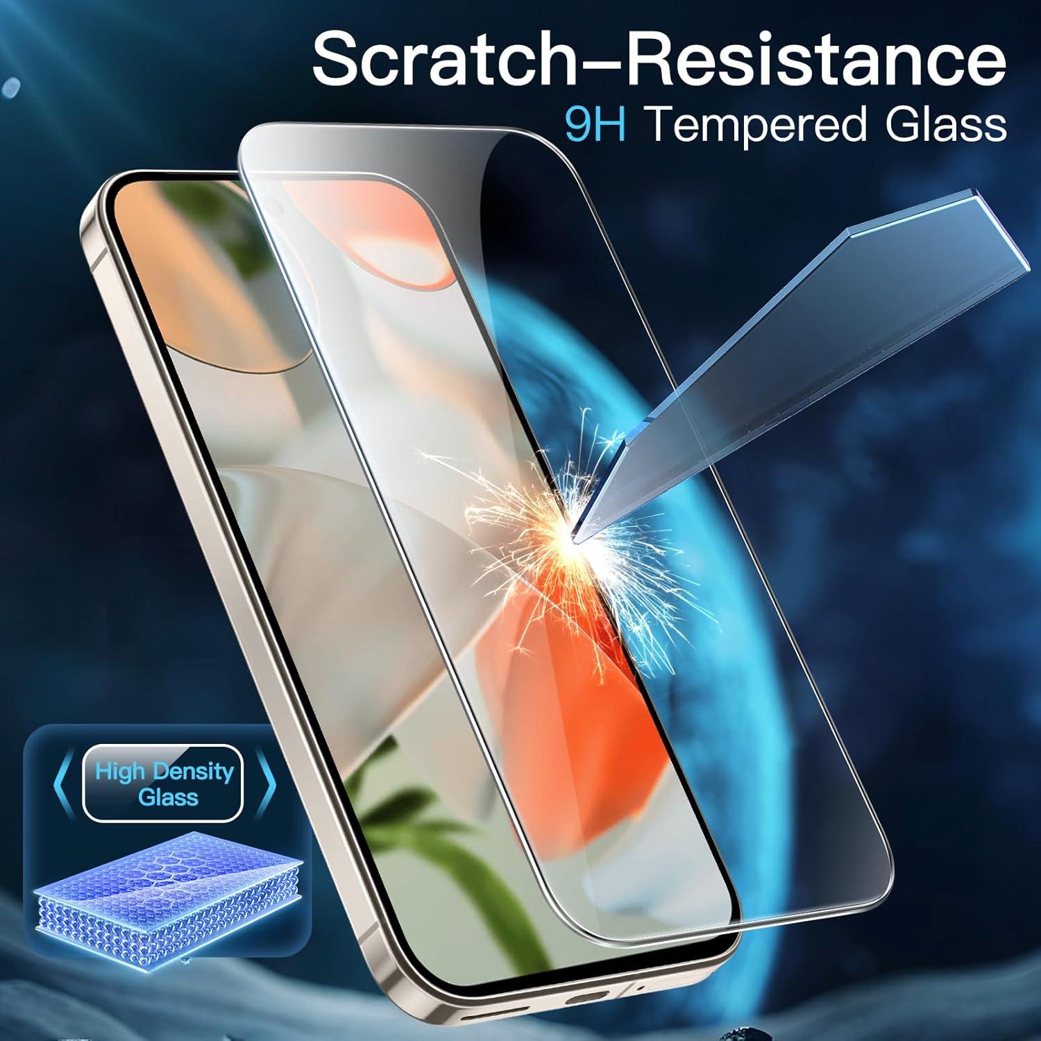 Protector de Pantalla JETech para Google Pixel 9 Pro XL - Vidrio Templado HD Claro, Paquete de 3