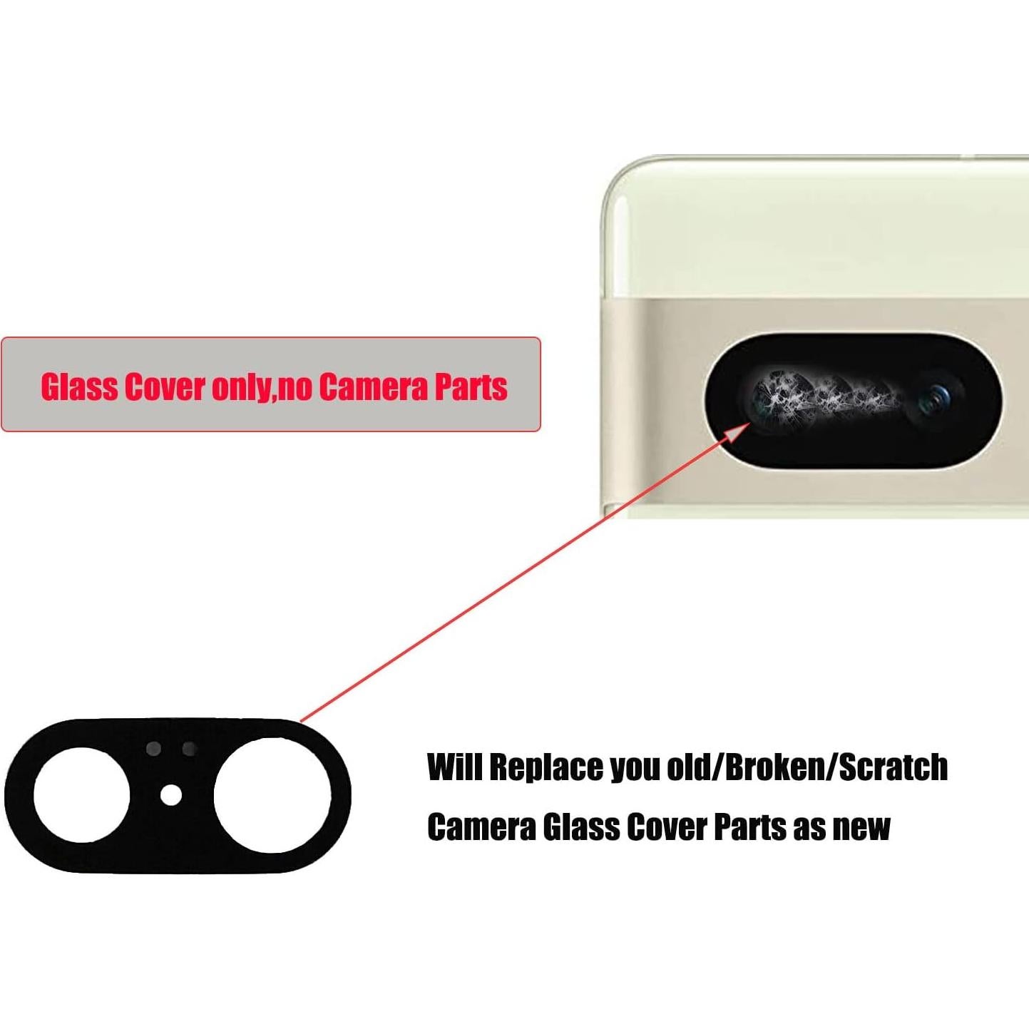 Kits de Reemplazo de Cristal de Cámara Trasera Google Pixel 7 - Paquete de 2