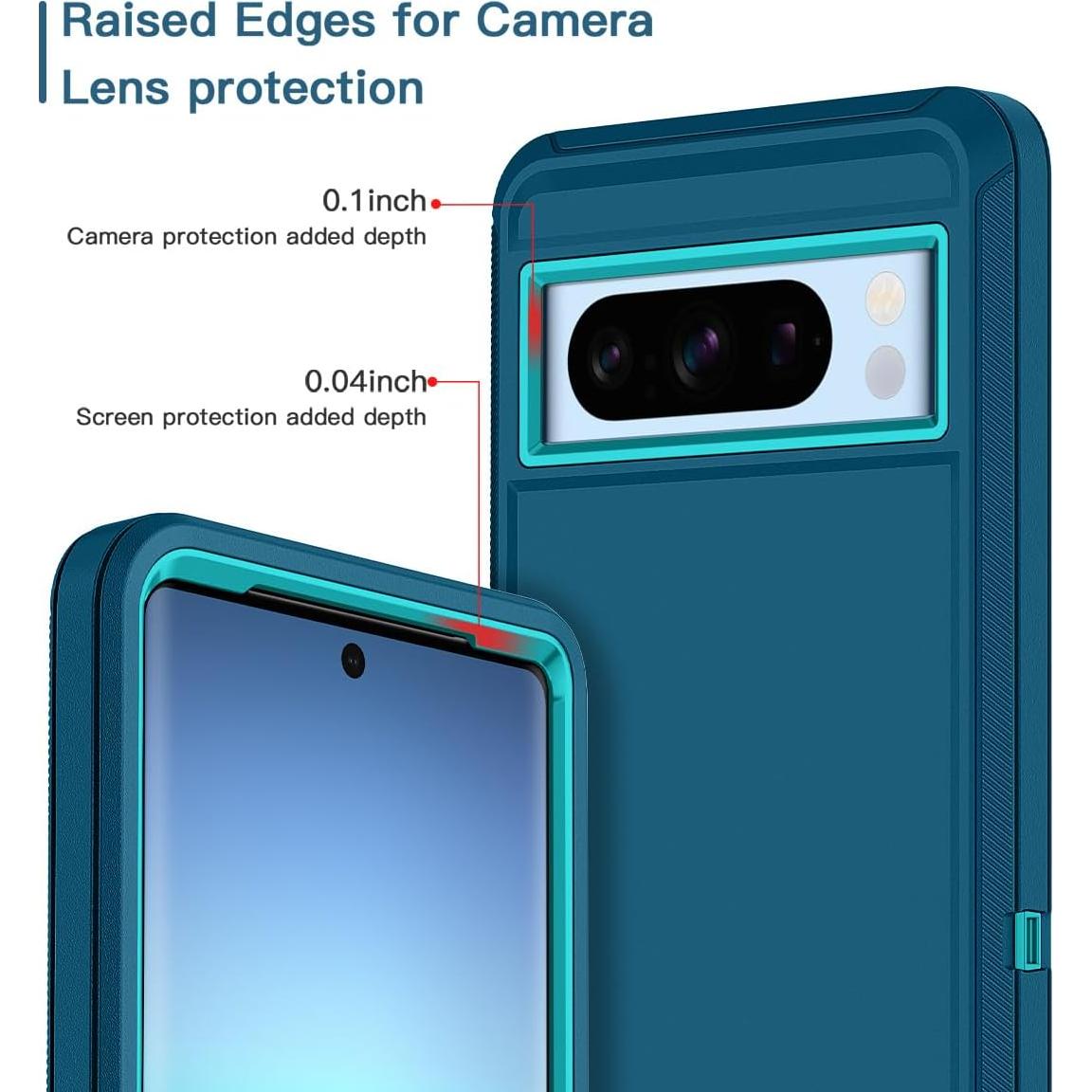Funda Antigolpes I-HONVA para Google Pixel 8 Pro Turquesa