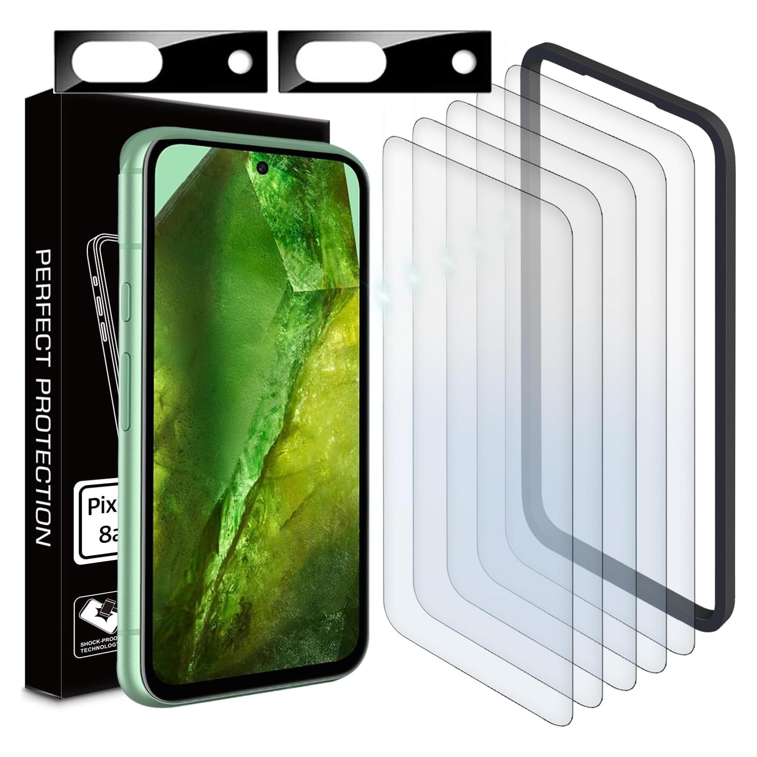 Kit de 5 Protectores de Pantalla y 2 de Lente para Pixel 8a 5G