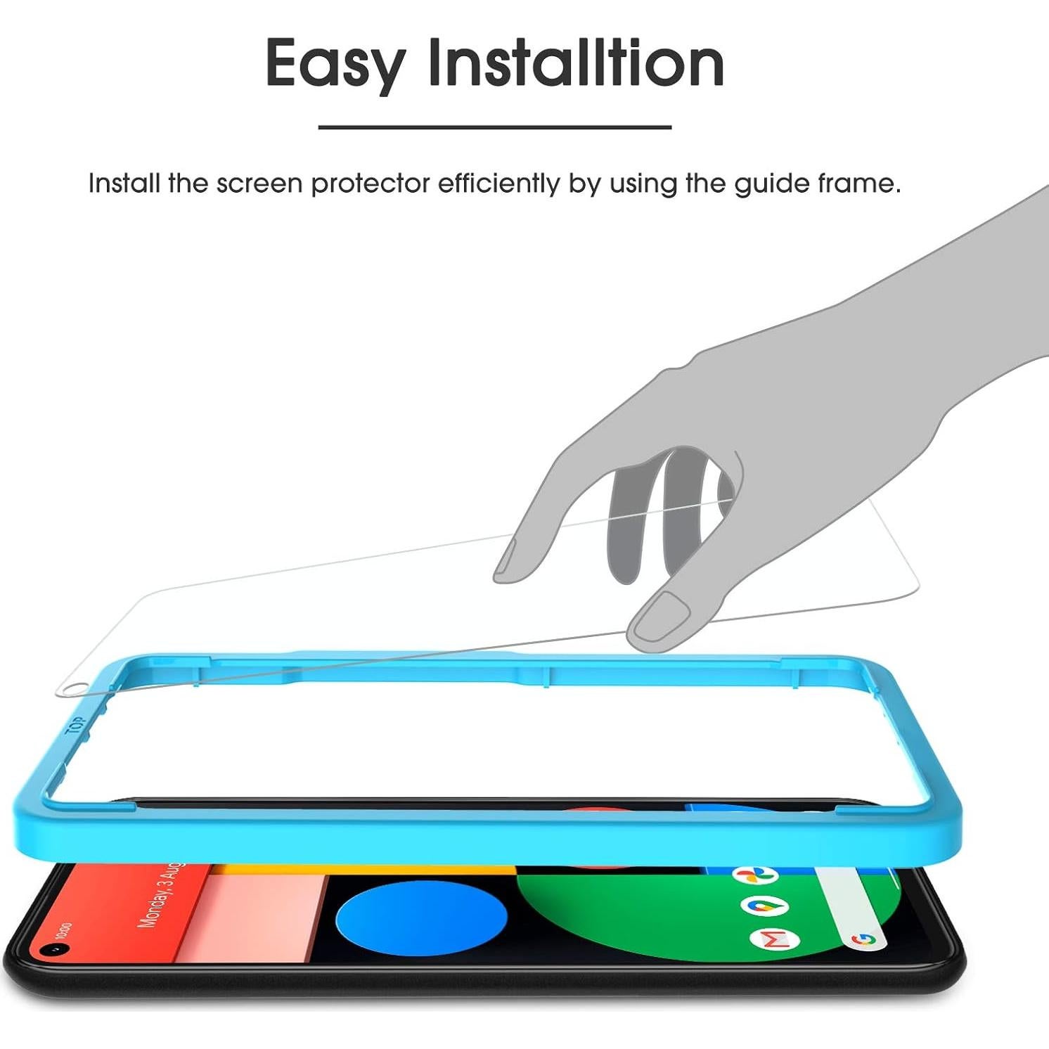 Protector de Pantalla OMOTON para Google Pixel 5 - Vidrio Templado 4-Pack