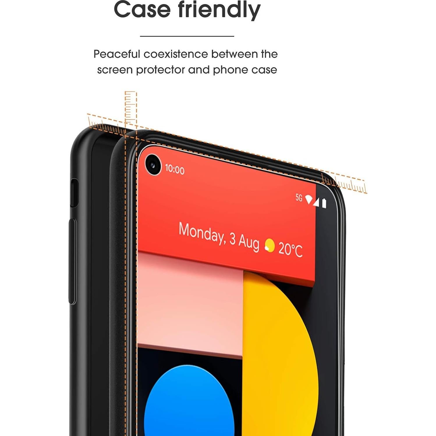 Protector de Pantalla OMOTON para Google Pixel 5 - Vidrio Templado 4-Pack