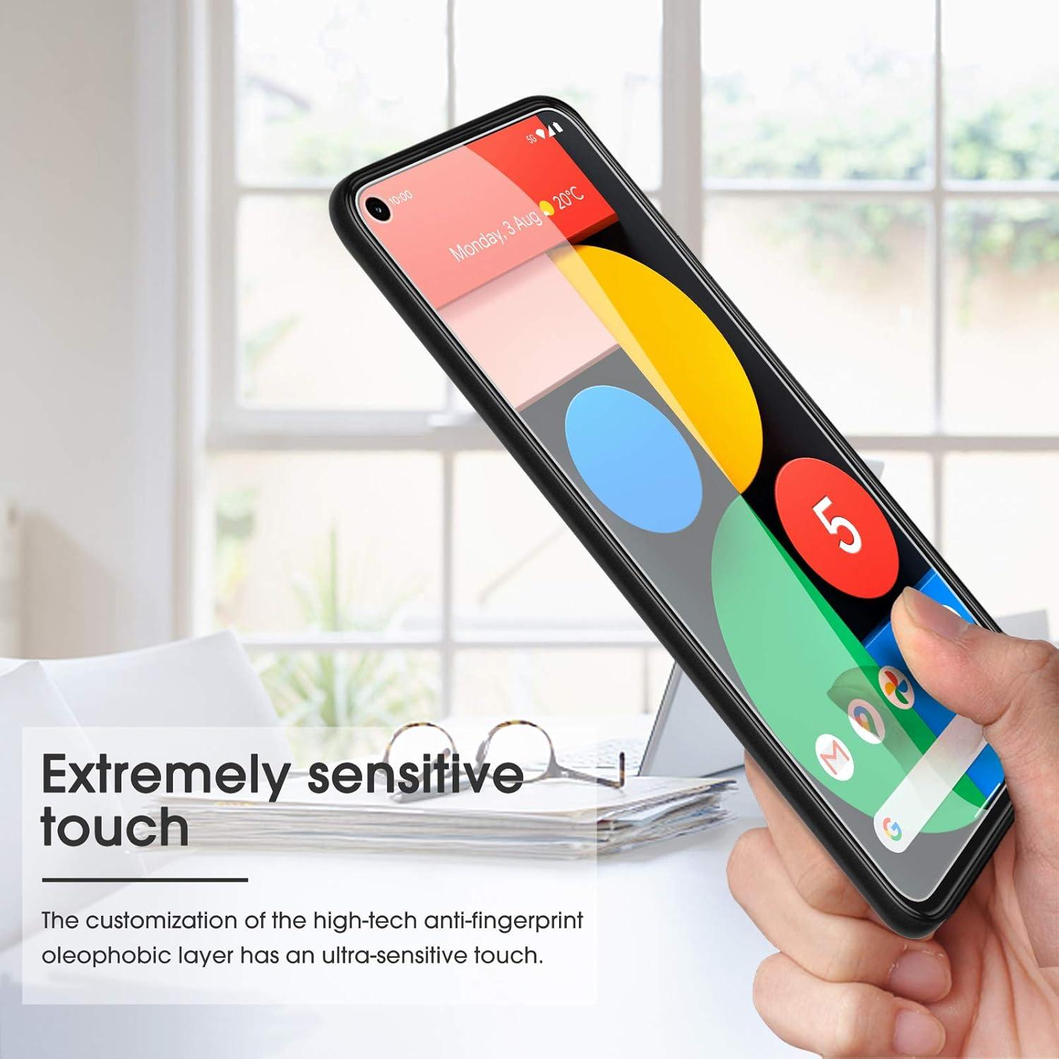 Protector de Pantalla OMOTON para Google Pixel 5 - Vidrio Templado 4-Pack