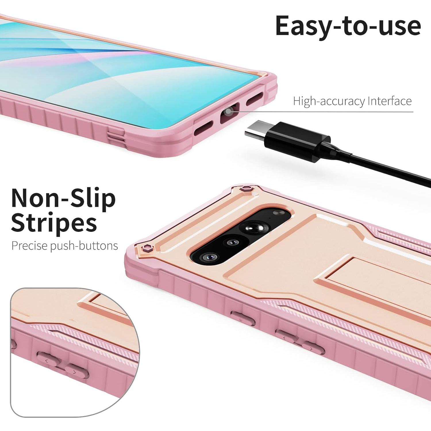 Funda ExoGuard Rosa para Google Pixel 7 Pro - Protección Impactos