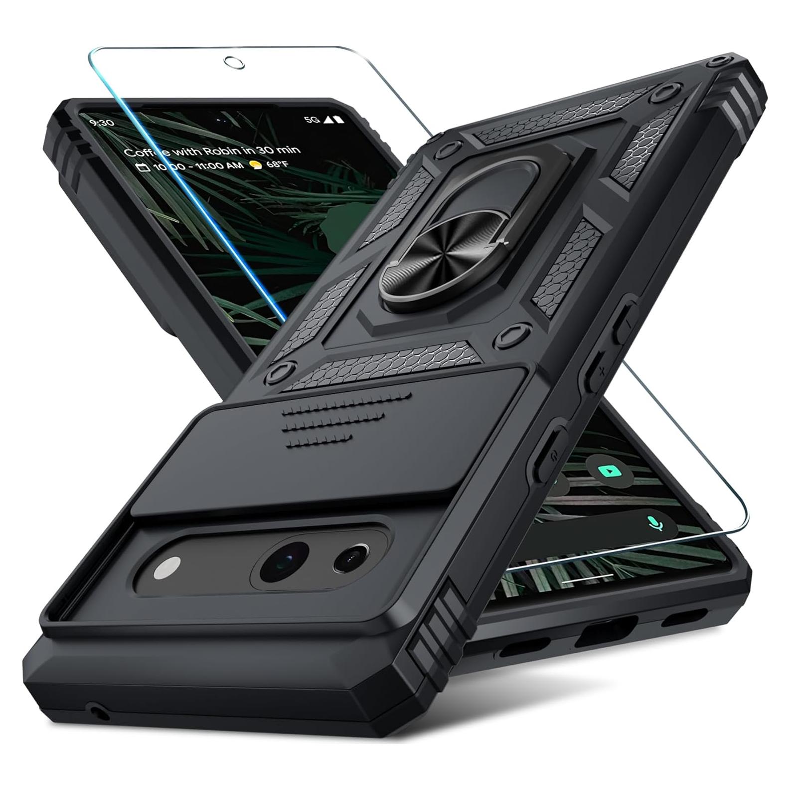 Funda Janmitta para Google Pixel 7a con Tapa Deslizante y Protector